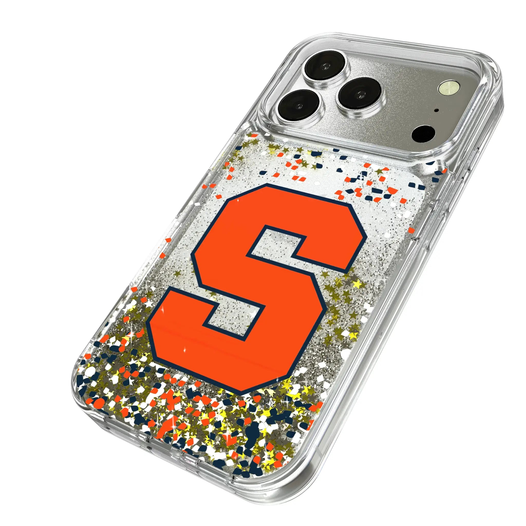 Syracuse University Orange Confetti iPhone Glitter Phone Case for Apple iPhone - Isometric View