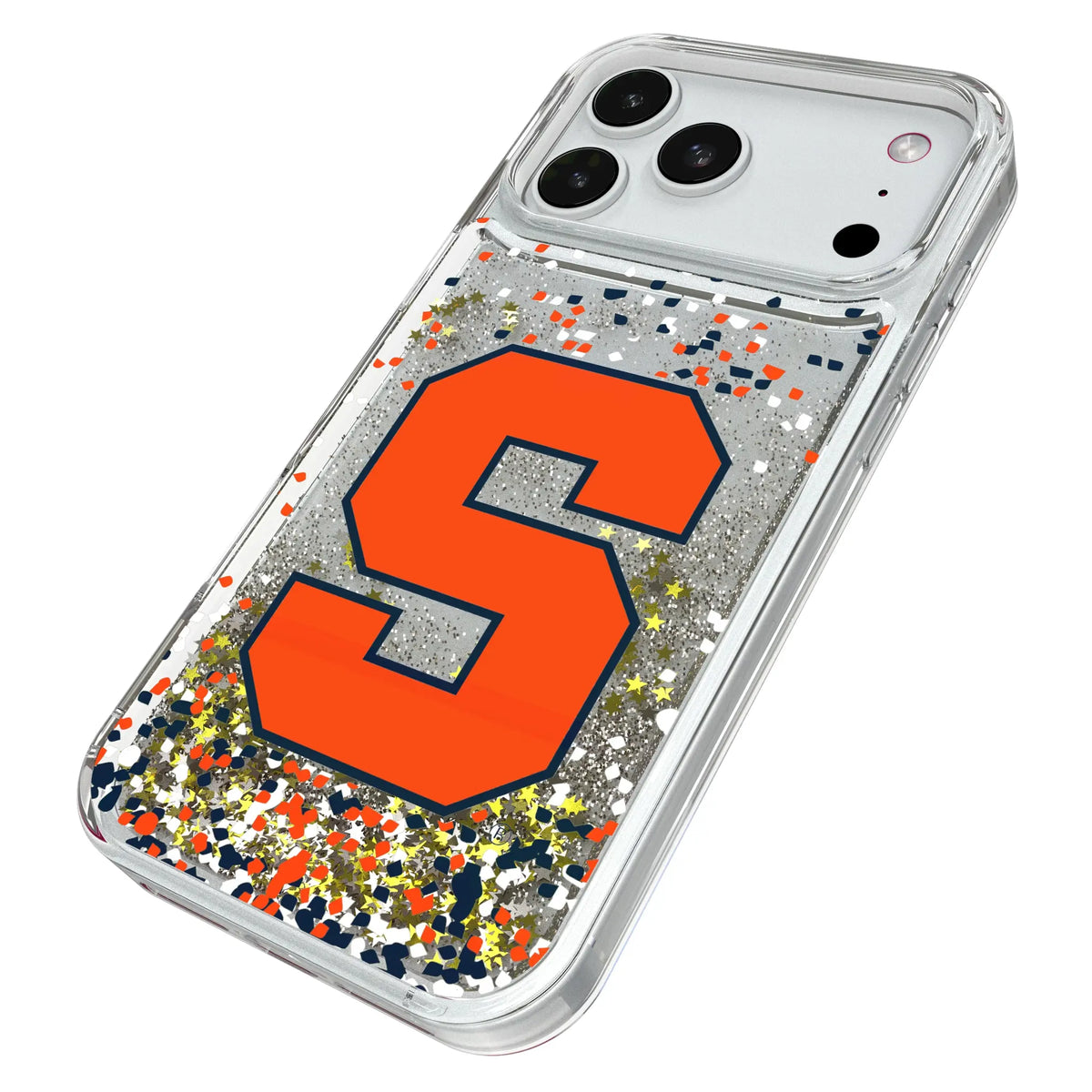 Syracuse University Orange Confetti iPhone Glitter Phone Case for Apple iPhone - Isometric View#Device_iPhone 18 Pro Max