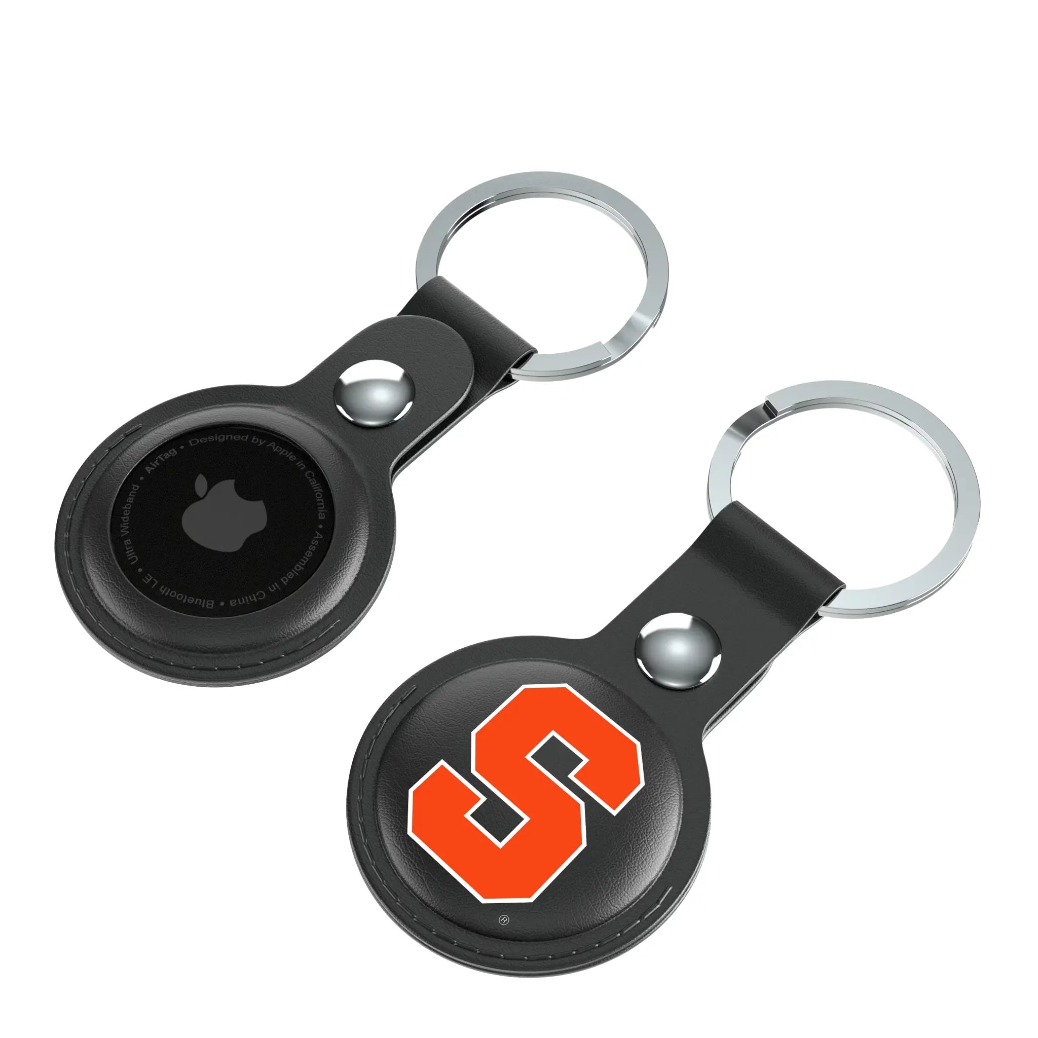 Syracuse University Orange Insignia AirTag Black Airtag Holder 2-Pack - Isometric View