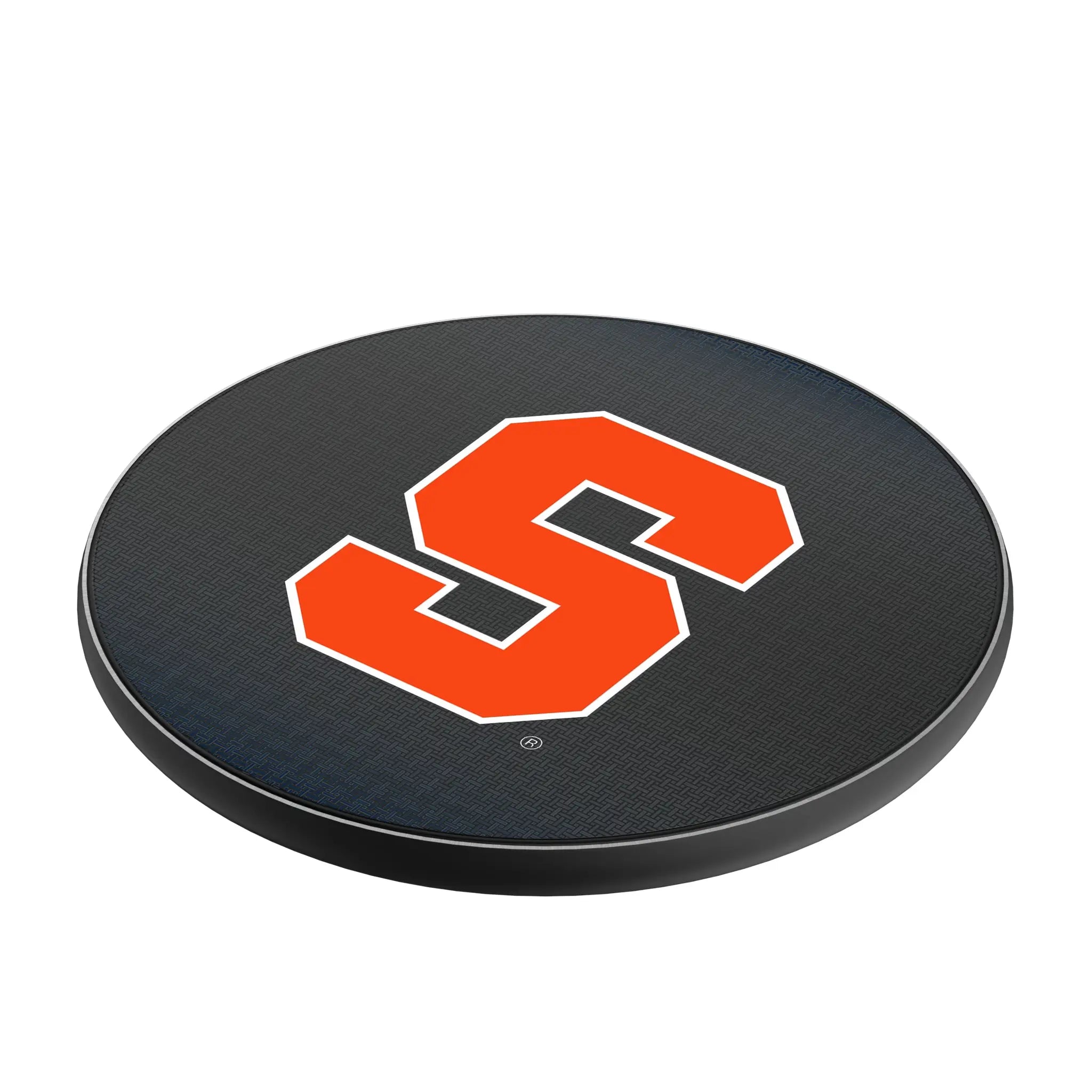 Syracuse University Orange Linen 15-Watt Wireless Charger - Isometric View