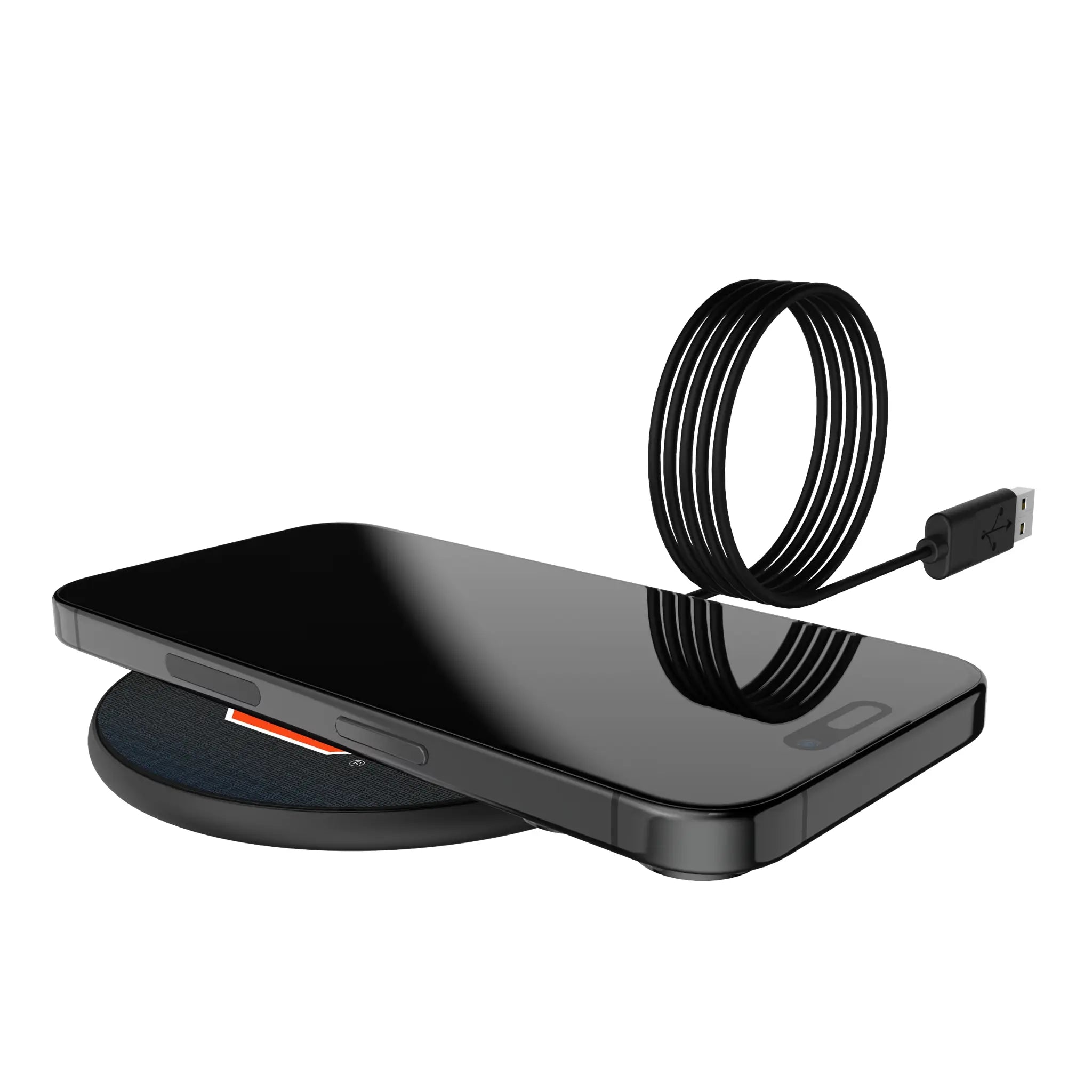 Syracuse University Orange Linen 15-Watt Wireless Charger - Lifestyle