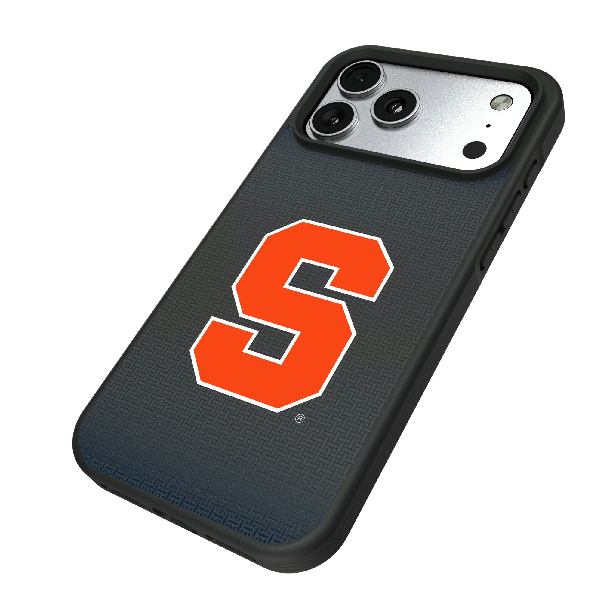 Syracuse University Orange Linen iPhone Bump Phone Case for Apple iPhone - Isometric View#Device_iPhone 17 Pro Max