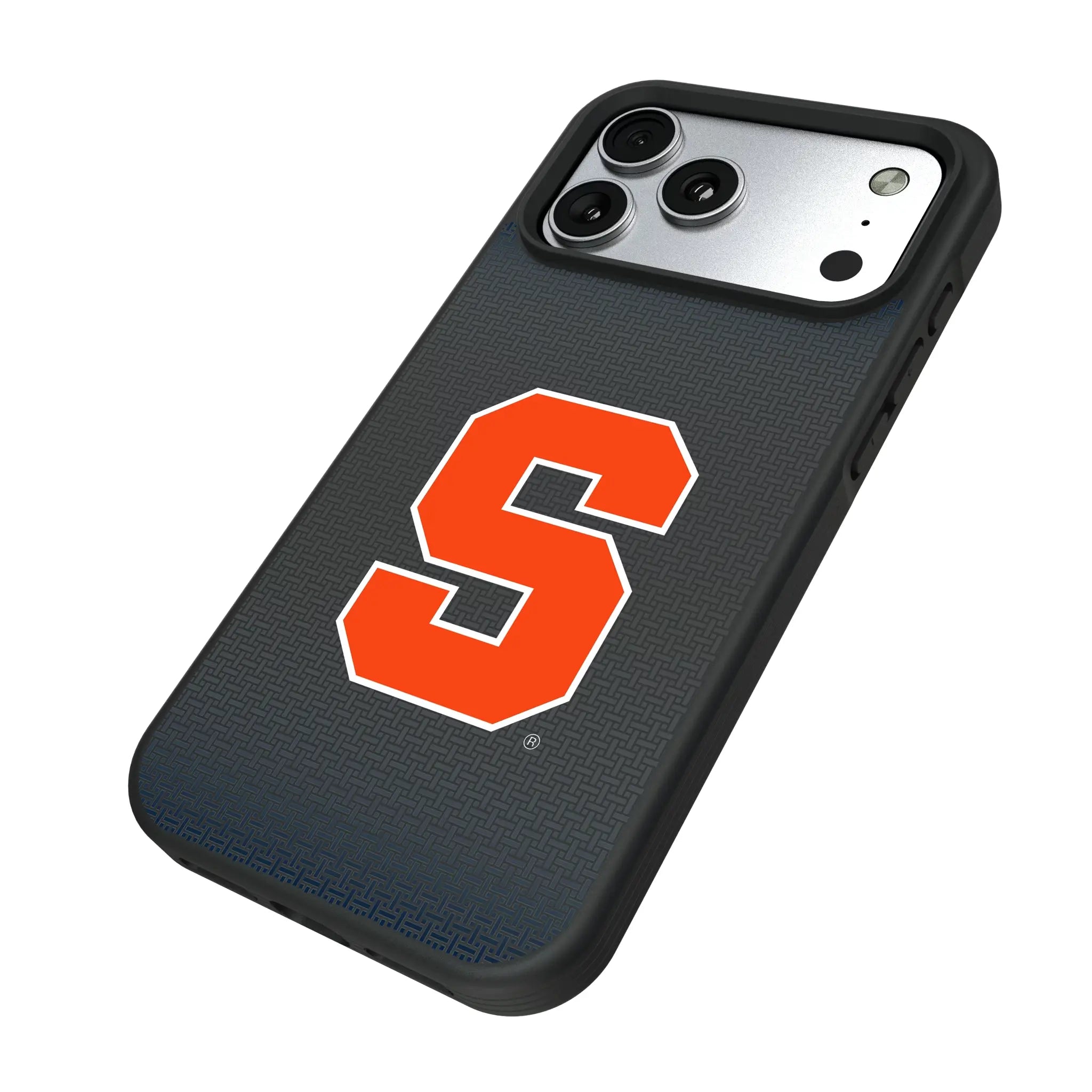 Syracuse University Orange Linen iPhone Bump Phone Case for Apple iPhone - Isometric View#Device_iPhone 17 Pro Max