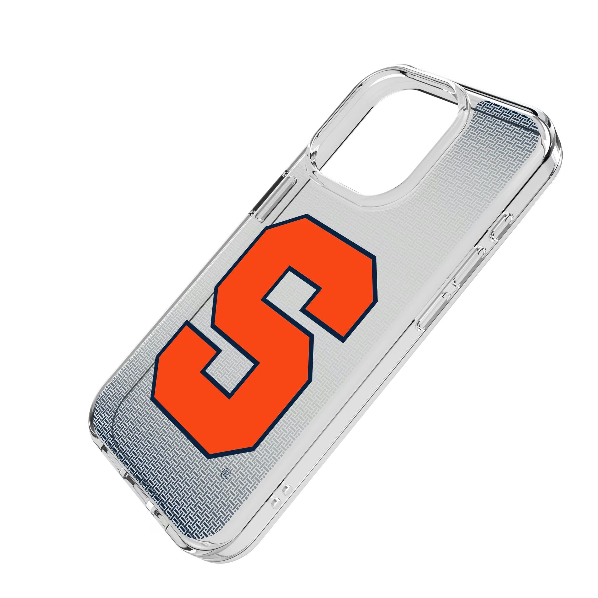 Syracuse University Orange Linen iPhone Clear Phone Case for Apple iPhone - Isometric View
