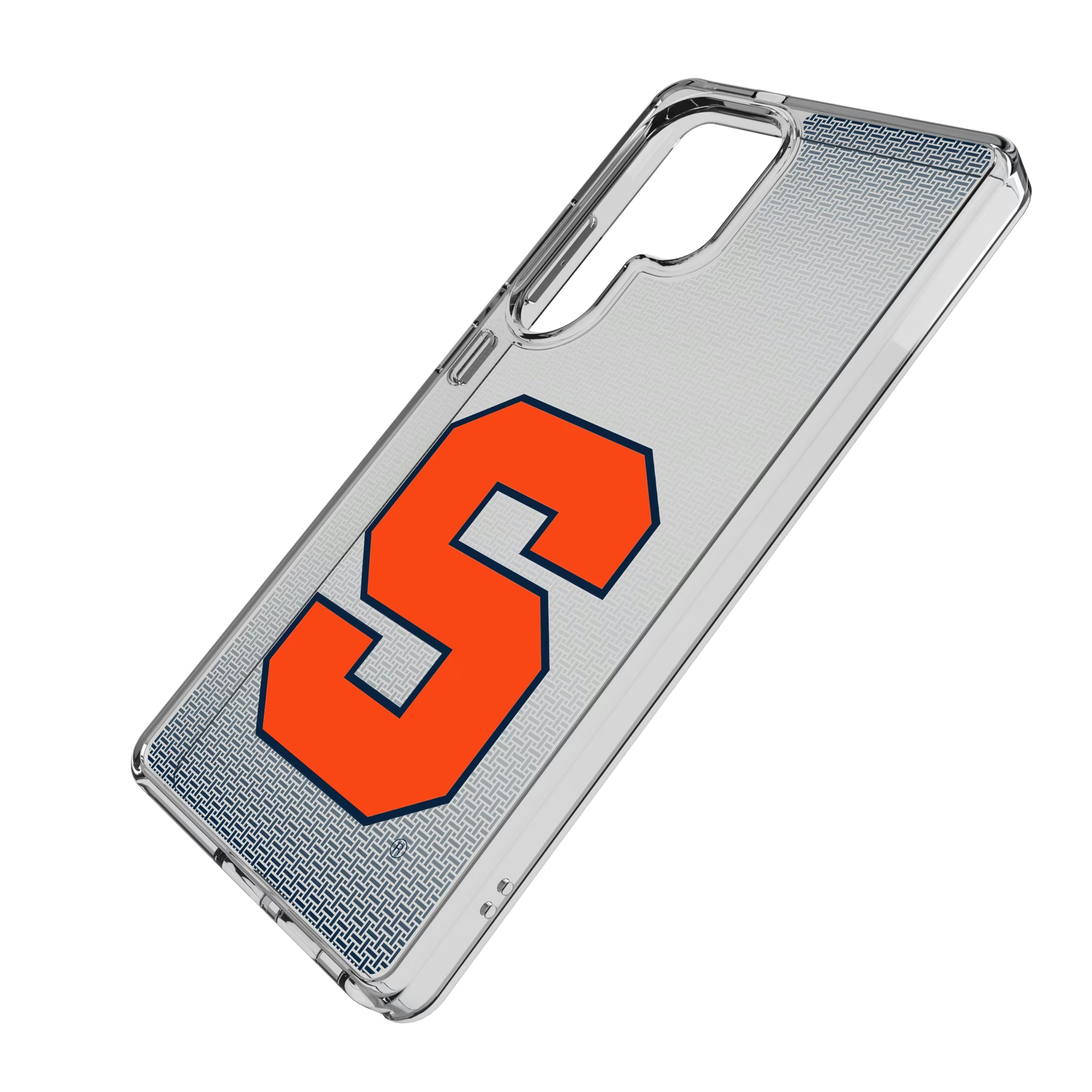 Syracuse University Orange Linen Galaxy Clear Phone Case for Samsung Galaxy - Isometric View