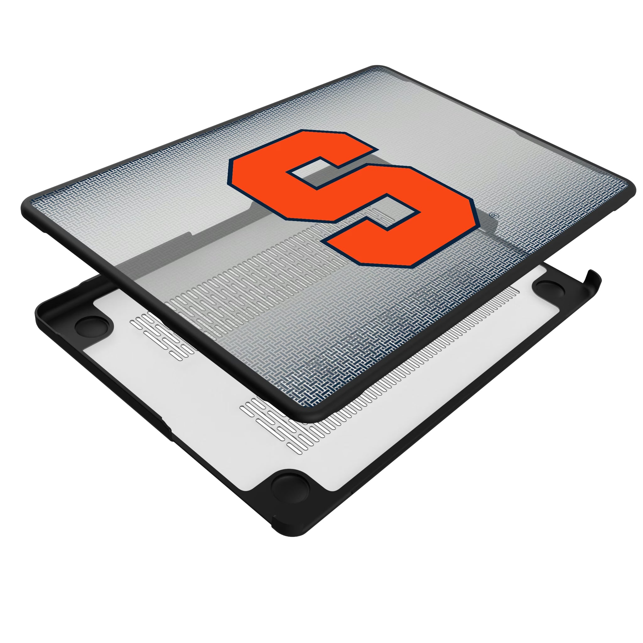 Syracuse University Orange Linen MacBook Laptop Case for Apple MacBook - Isometric View#Device_MacBook Pro (14-inch, 2021) / MacBook Pro (14-inch, 2023) / MacBook Pro (14-inch, 2024)