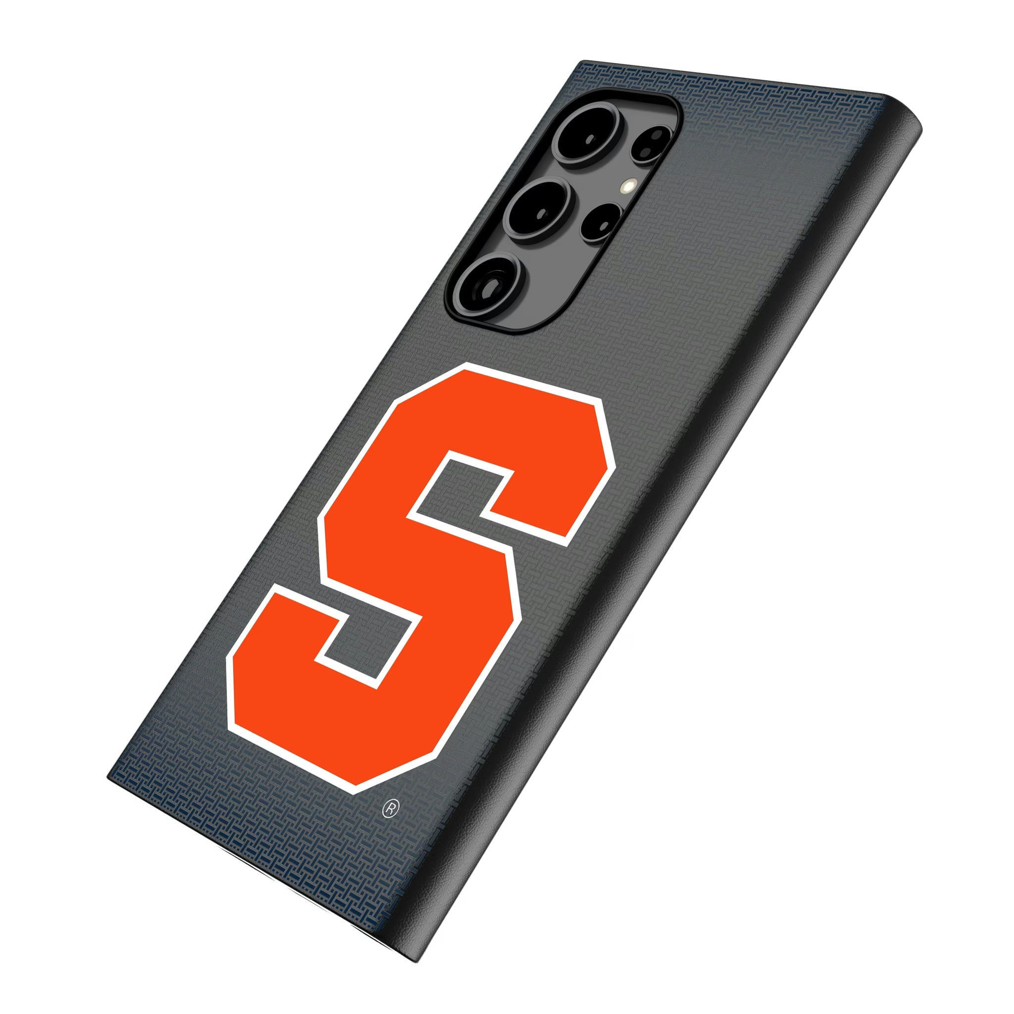 Syracuse University Orange Linen Galaxy MagSafe Compatible Phone Case for Samsung Galaxy - Isometric View