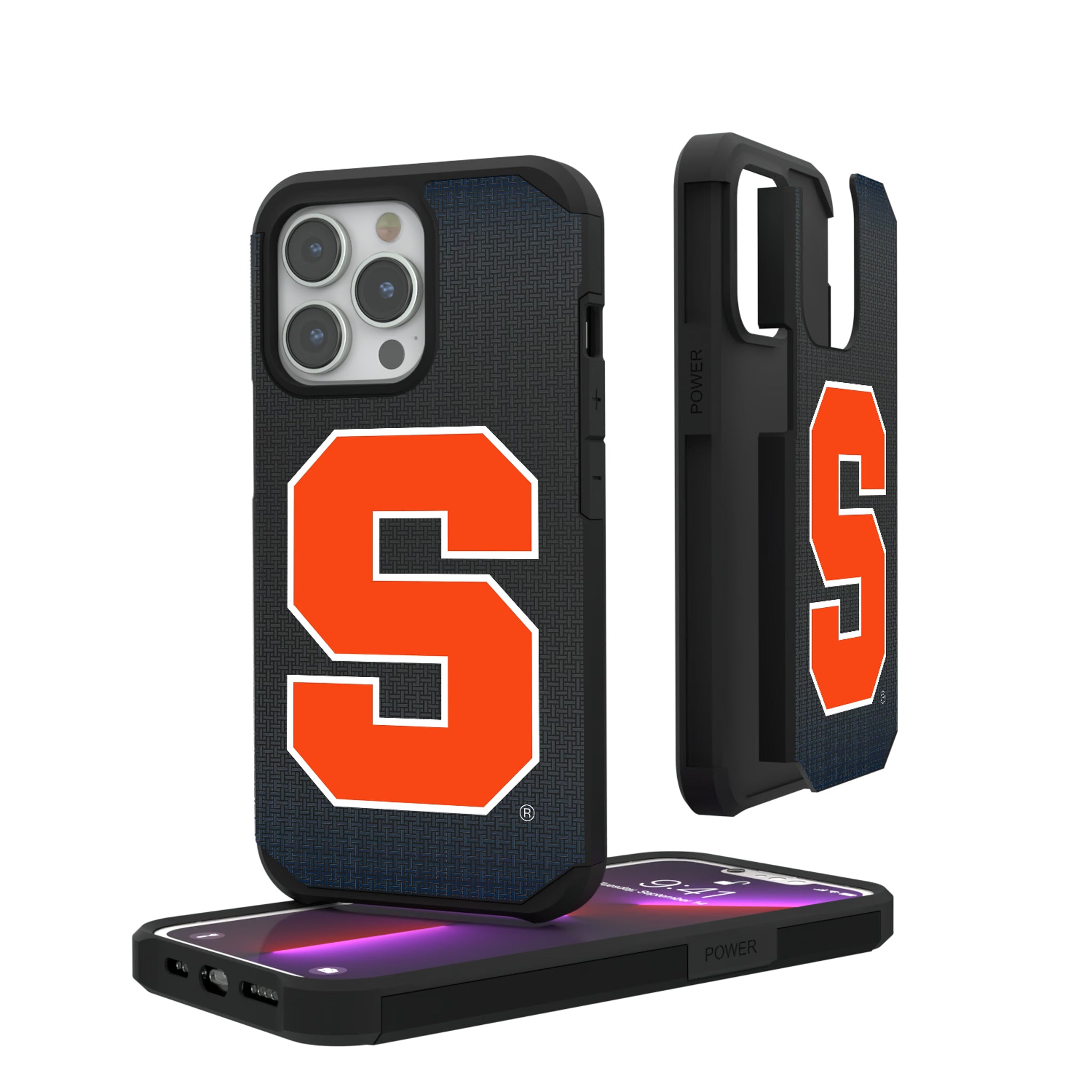 Syracuse University Orange Linen iPhone Rugged Phone Case for Apple iPhone#Device_iPhone 13 Pro