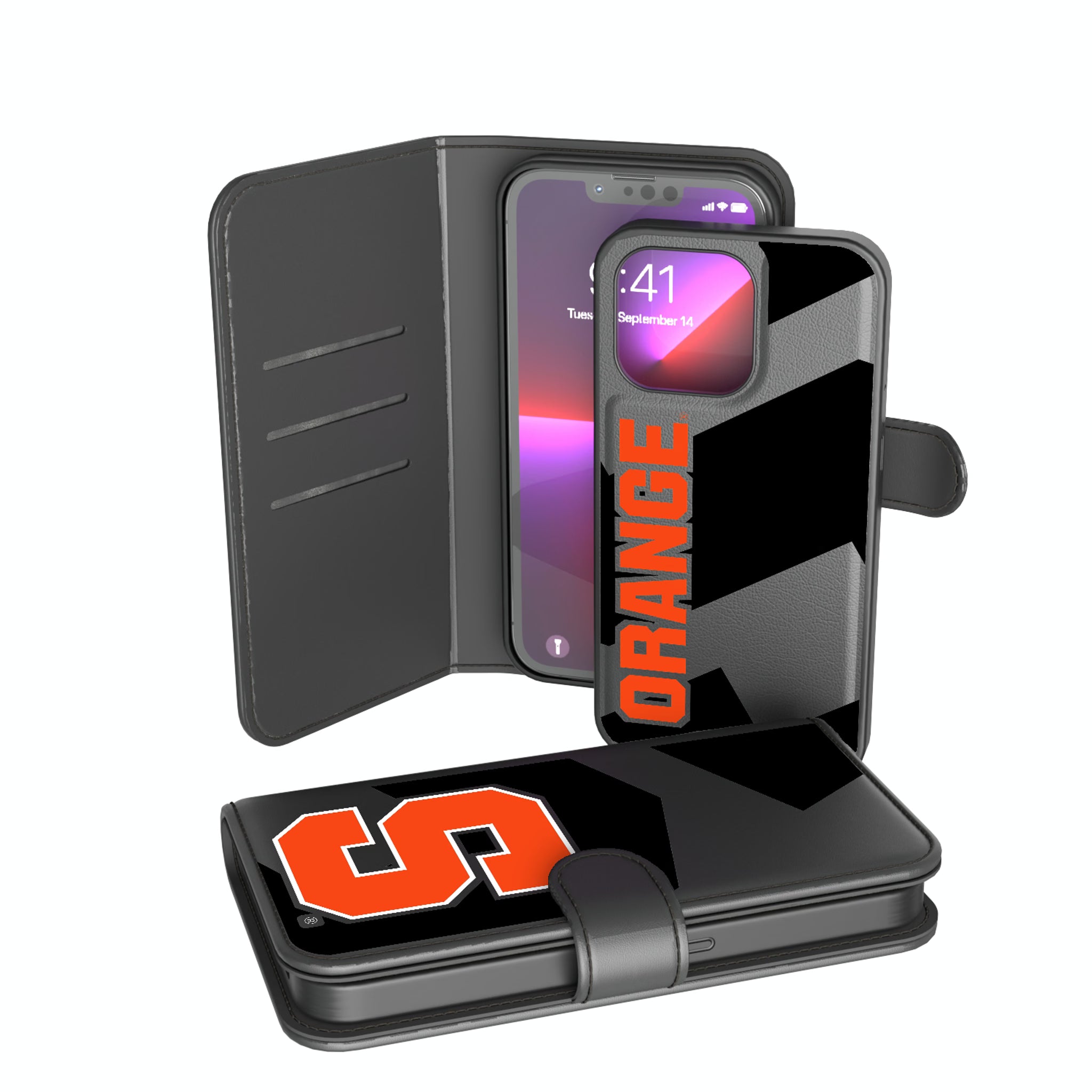 Syracuse University Orange Monocolor Tilt iPhone Wallet Phone Case for Apple iPhone