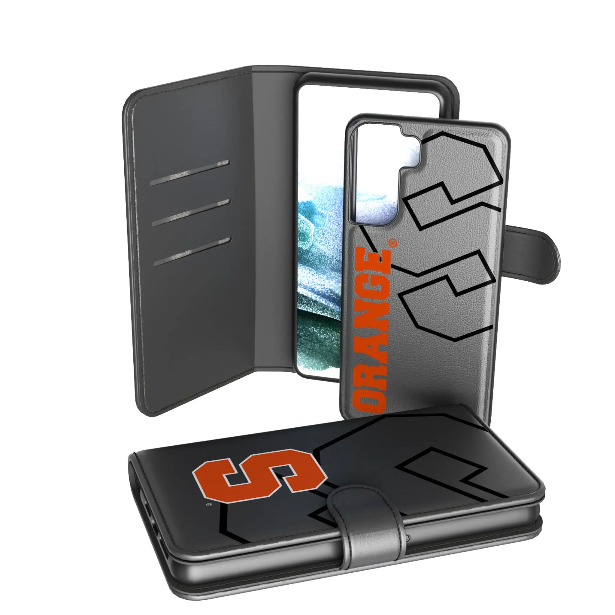 Syracuse University Orange Monocolor Tilt Galaxy Wallet Phone Case for Samsung Galaxy