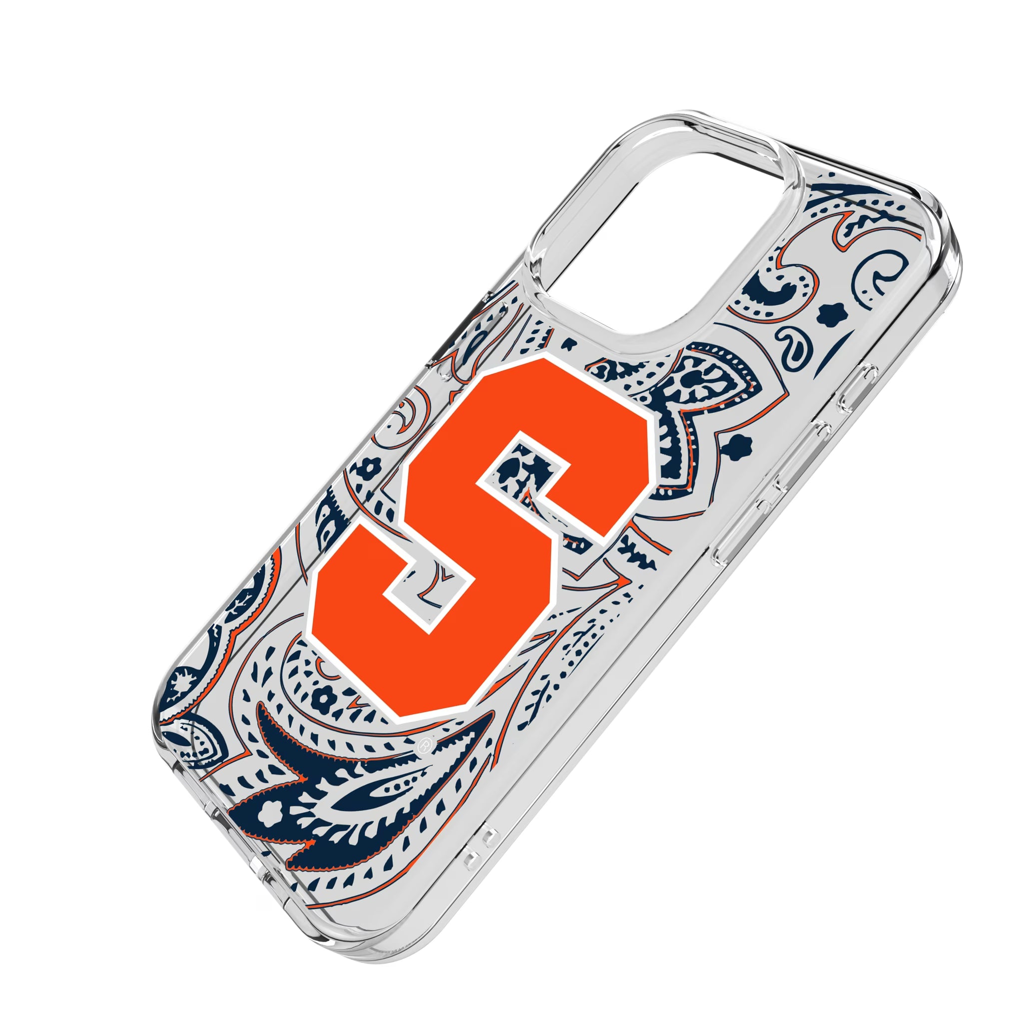 Syracuse University Orange Paisley iPhone Clear Phone Case for Apple iPhone - Isometric View