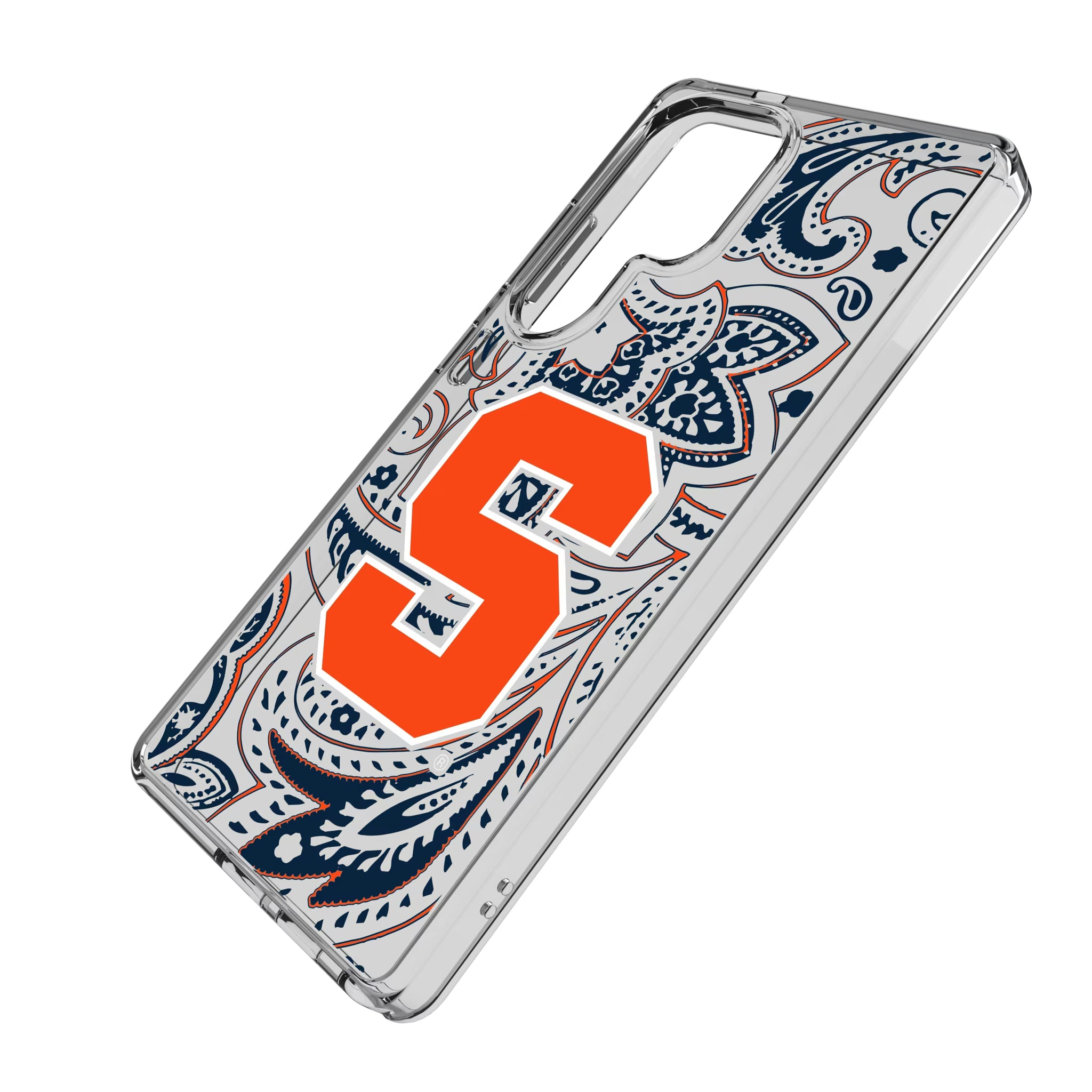 Syracuse University Orange Paisley Galaxy Clear Phone Case for Samsung Galaxy - Isometric View