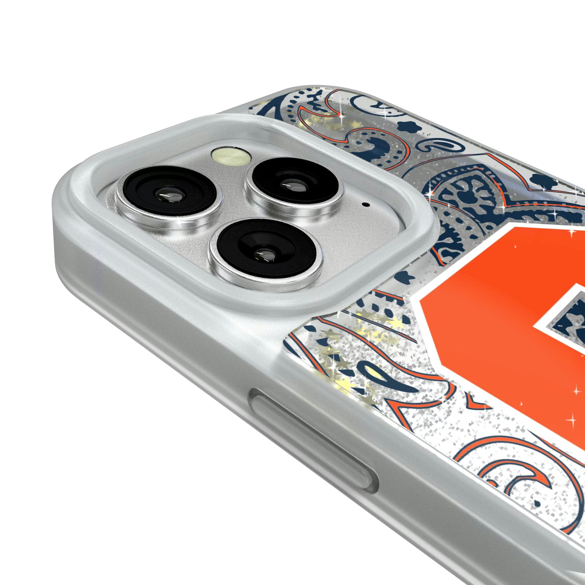 Syracuse University Orange Paisley iPhone Glitter Phone Case for Apple iPhone - Detail#Device_iPhone 16 Pro