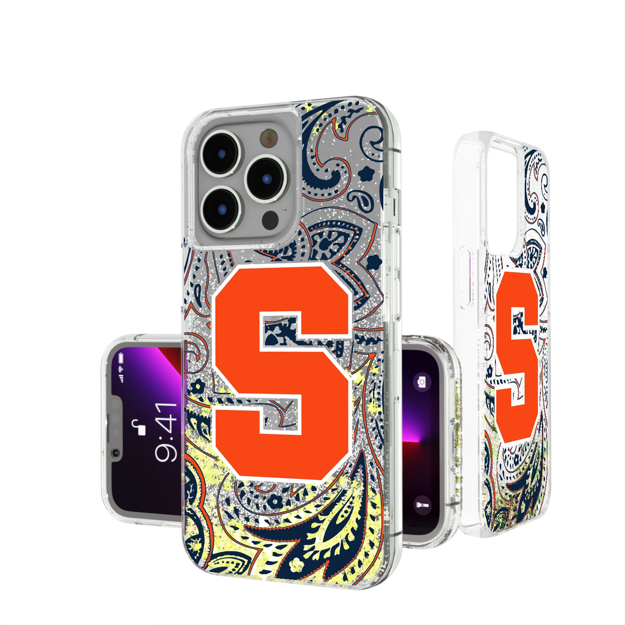 Syracuse University Orange Paisley iPhone Glitter Phone Case for Apple iPhone
