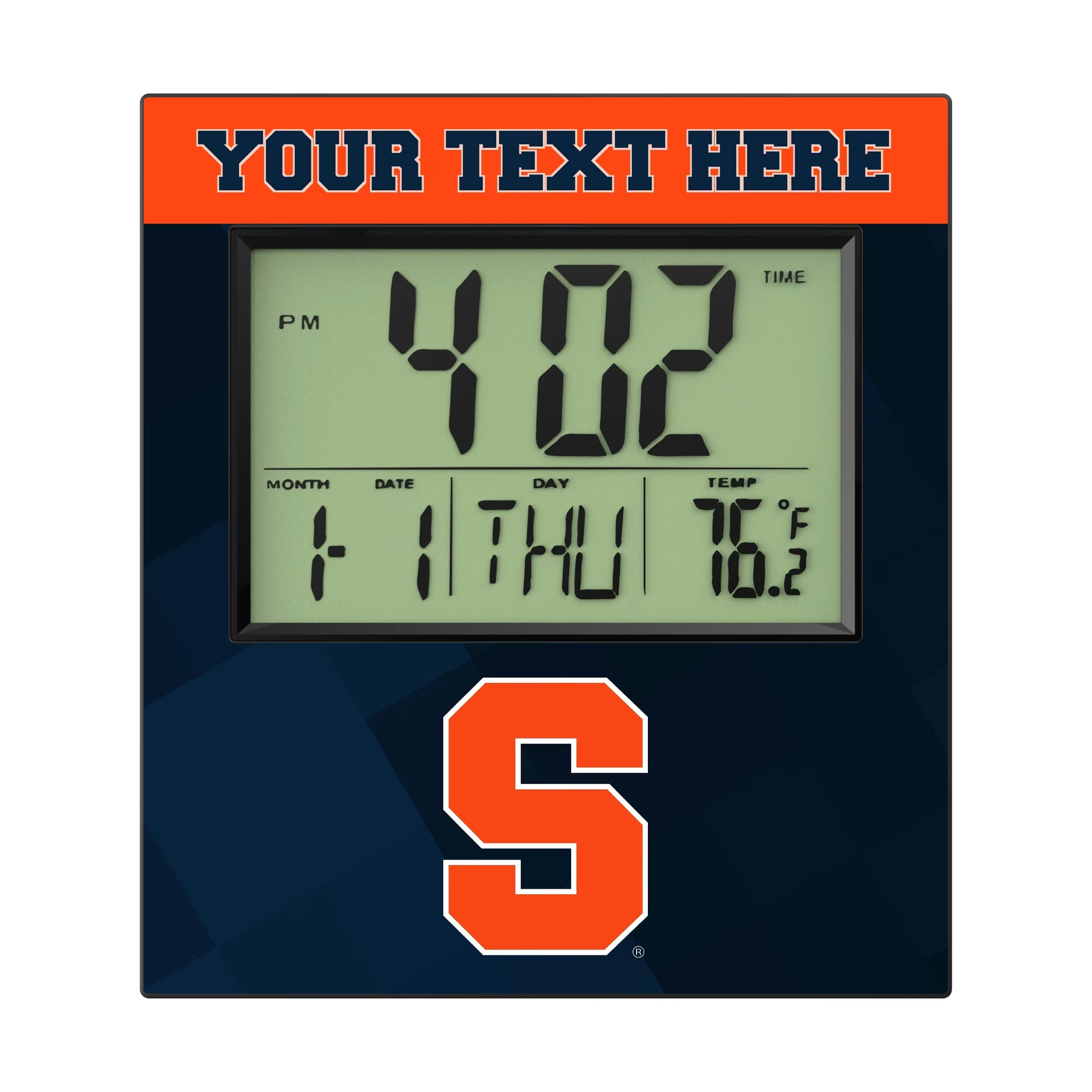 Syracuse University Orange Personalized Color Block Wall Clock