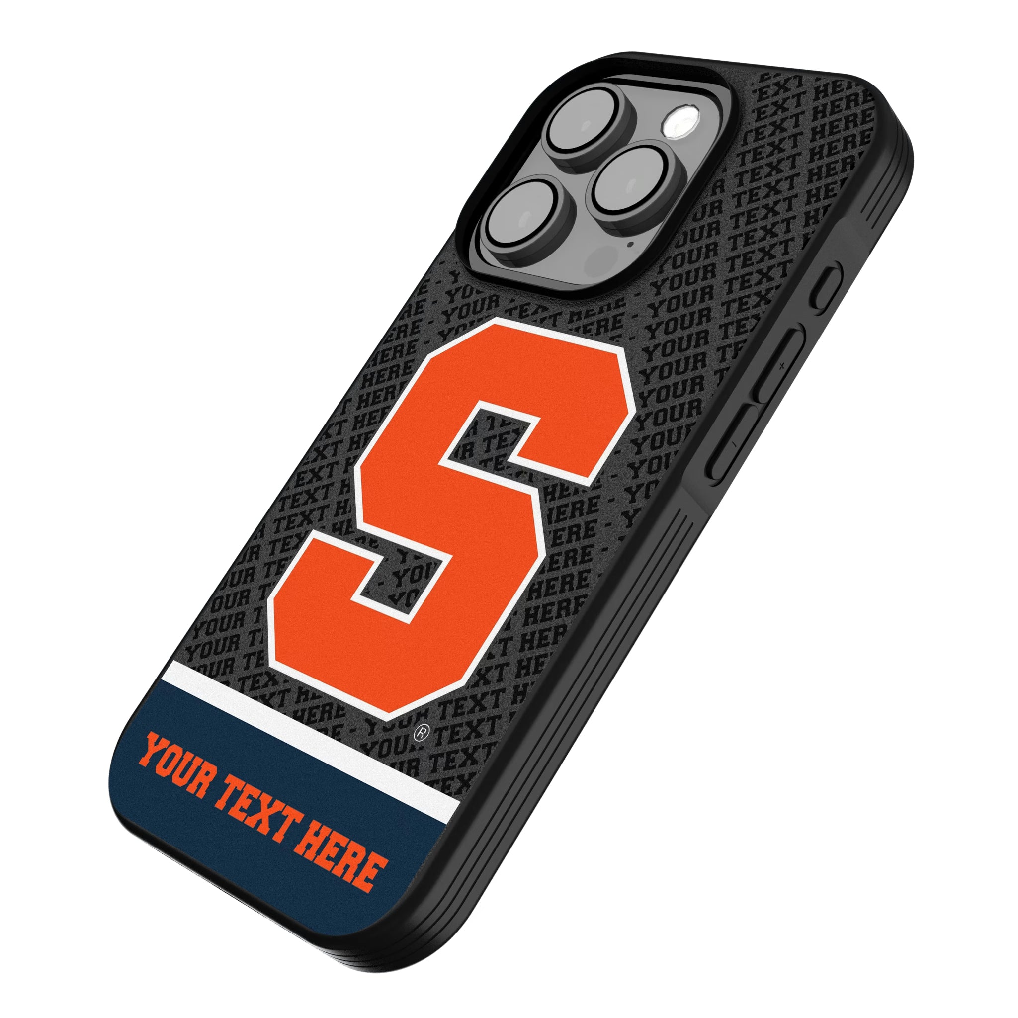 Syracuse University Orange Personalized EndZone Plus iPhone Bump Phone Case for Apple iPhone - Isometric View