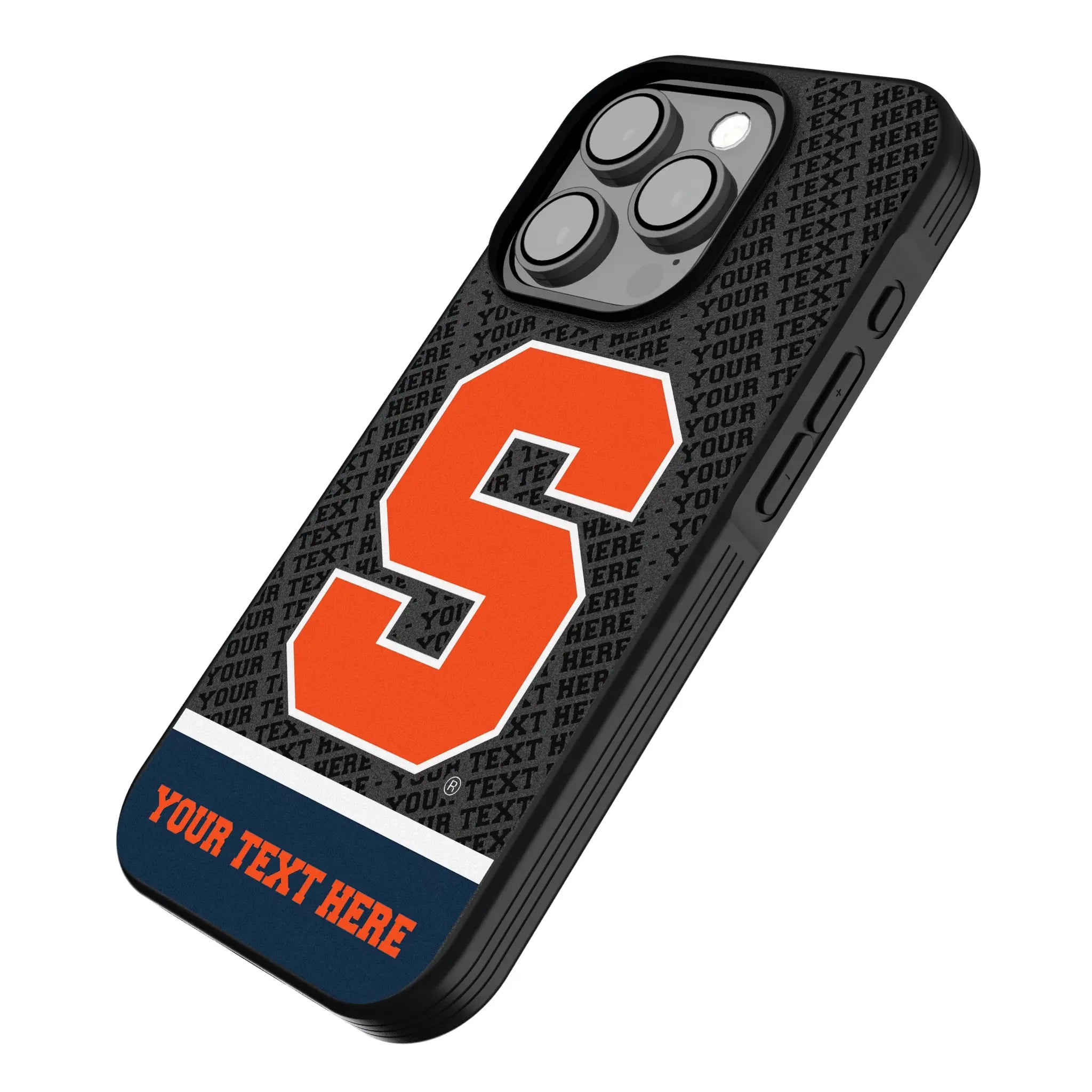 Syracuse University Orange Personalized EndZone Plus iPhone Bump Phone Case for Apple iPhone - Isometric View