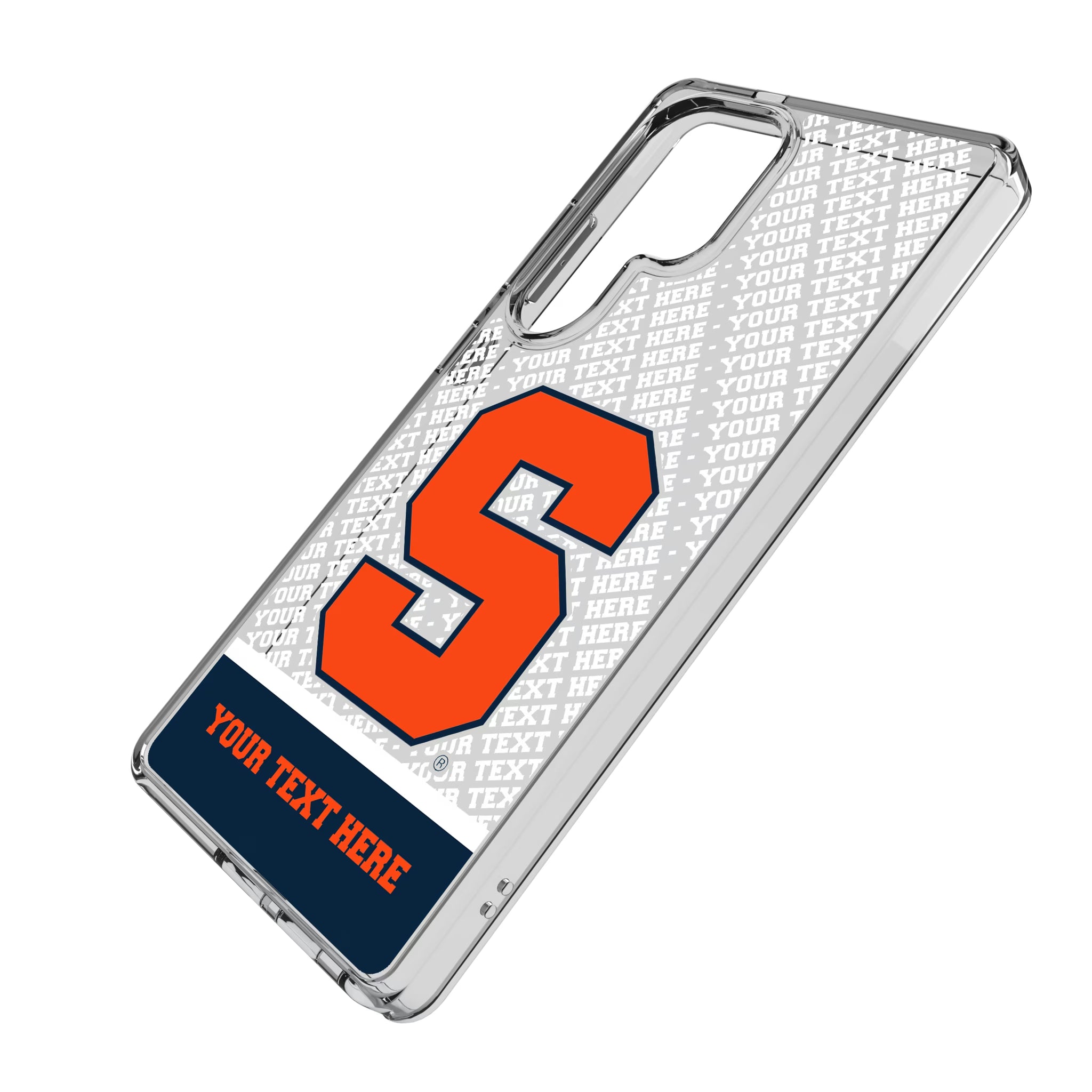 Syracuse University Orange Personalized EndZone Plus Galaxy Clear Phone Case for Samsung Galaxy - Isometric View