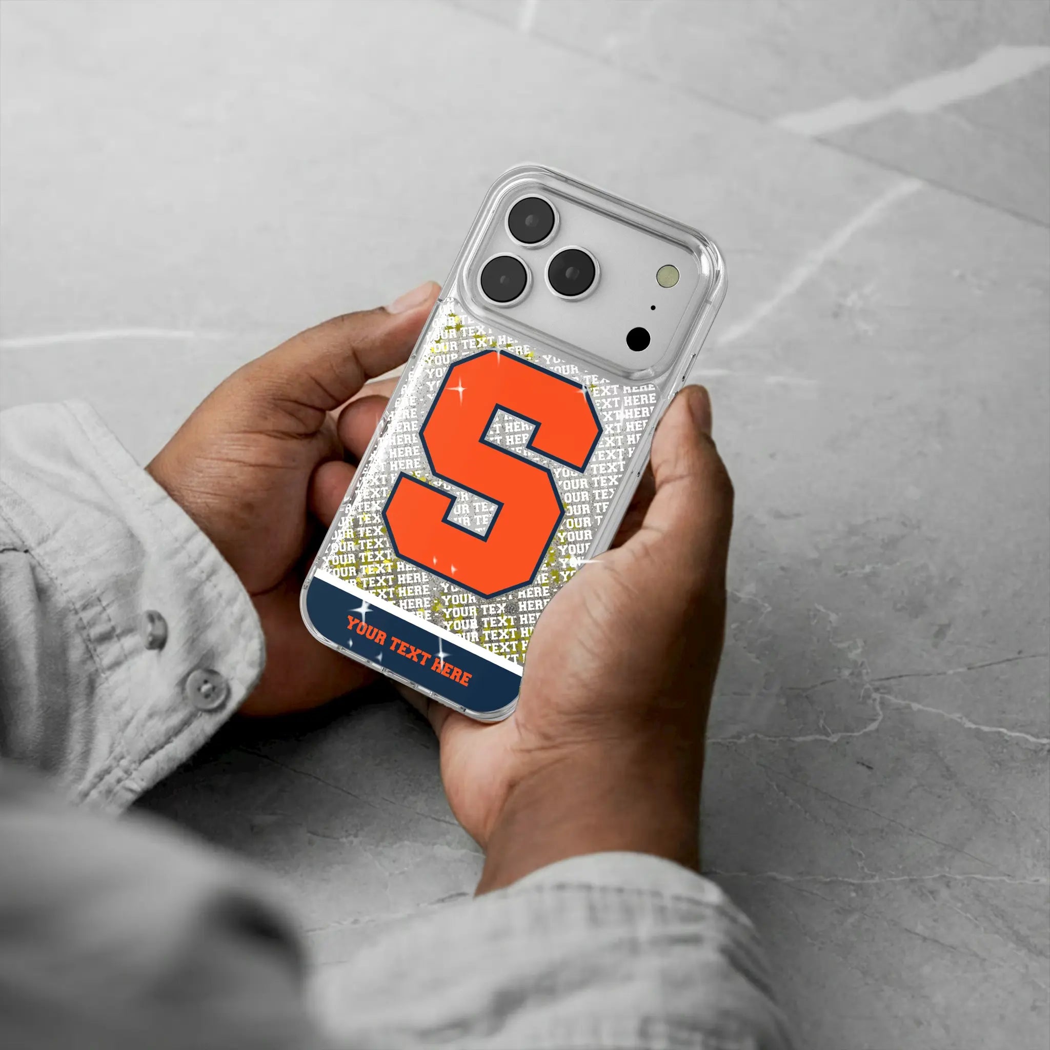 Syracuse University Orange Personalized EndZone Plus iPhone Glitter Phone Case for Apple iPhone - Lifestyle#Device_iPhone 17 Pro