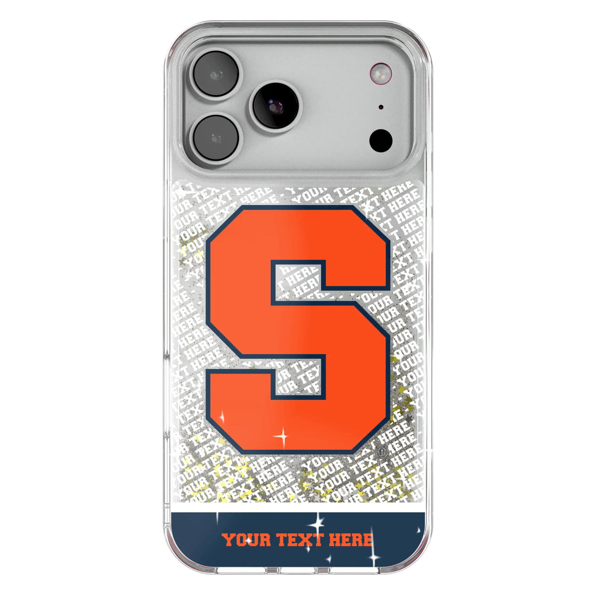 Syracuse University Orange Personalized EndZone Plus Glitter Phone Case for Apple iPhone
