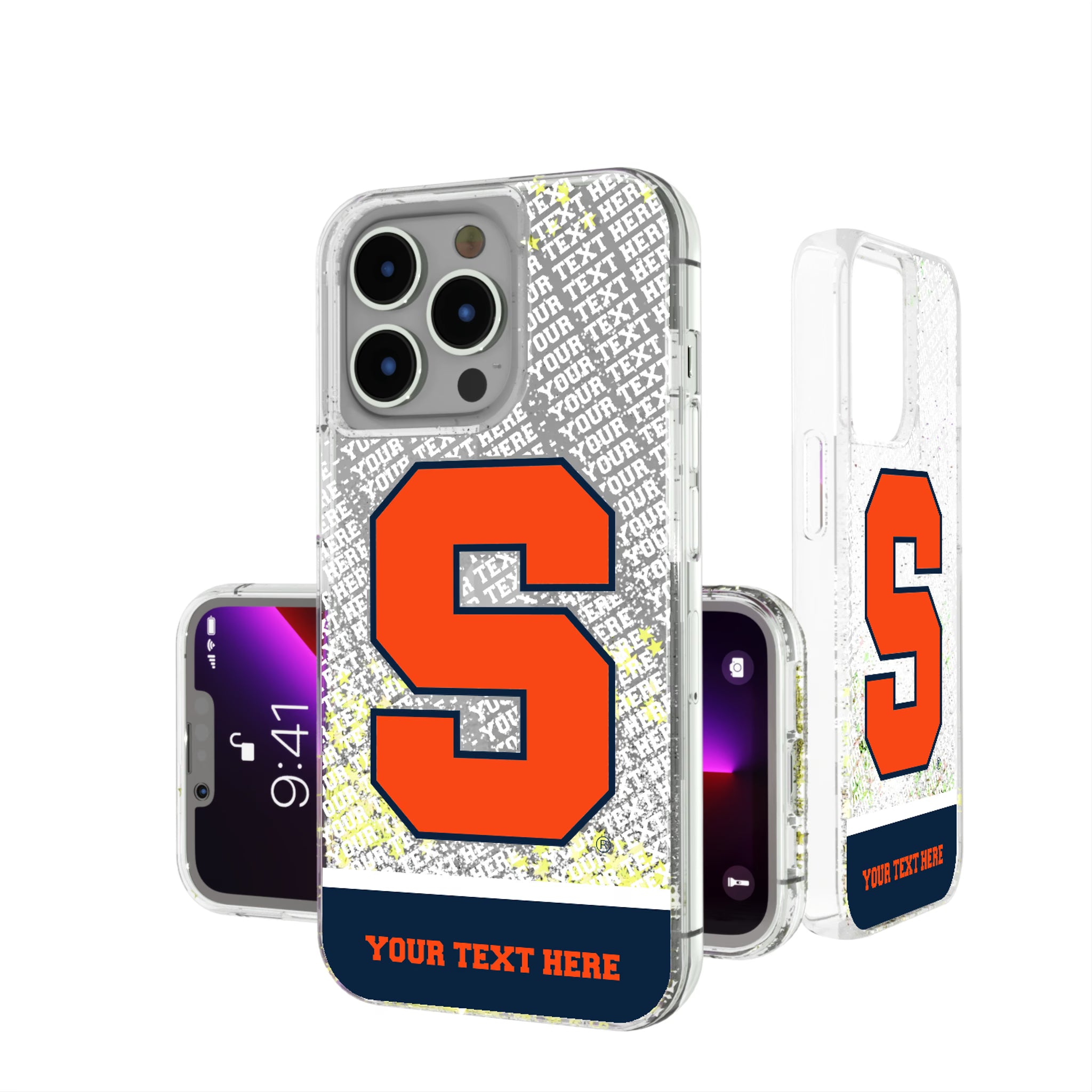 Syracuse University Orange Personalized EndZone Plus iPhone Glitter Phone Case for Apple iPhone