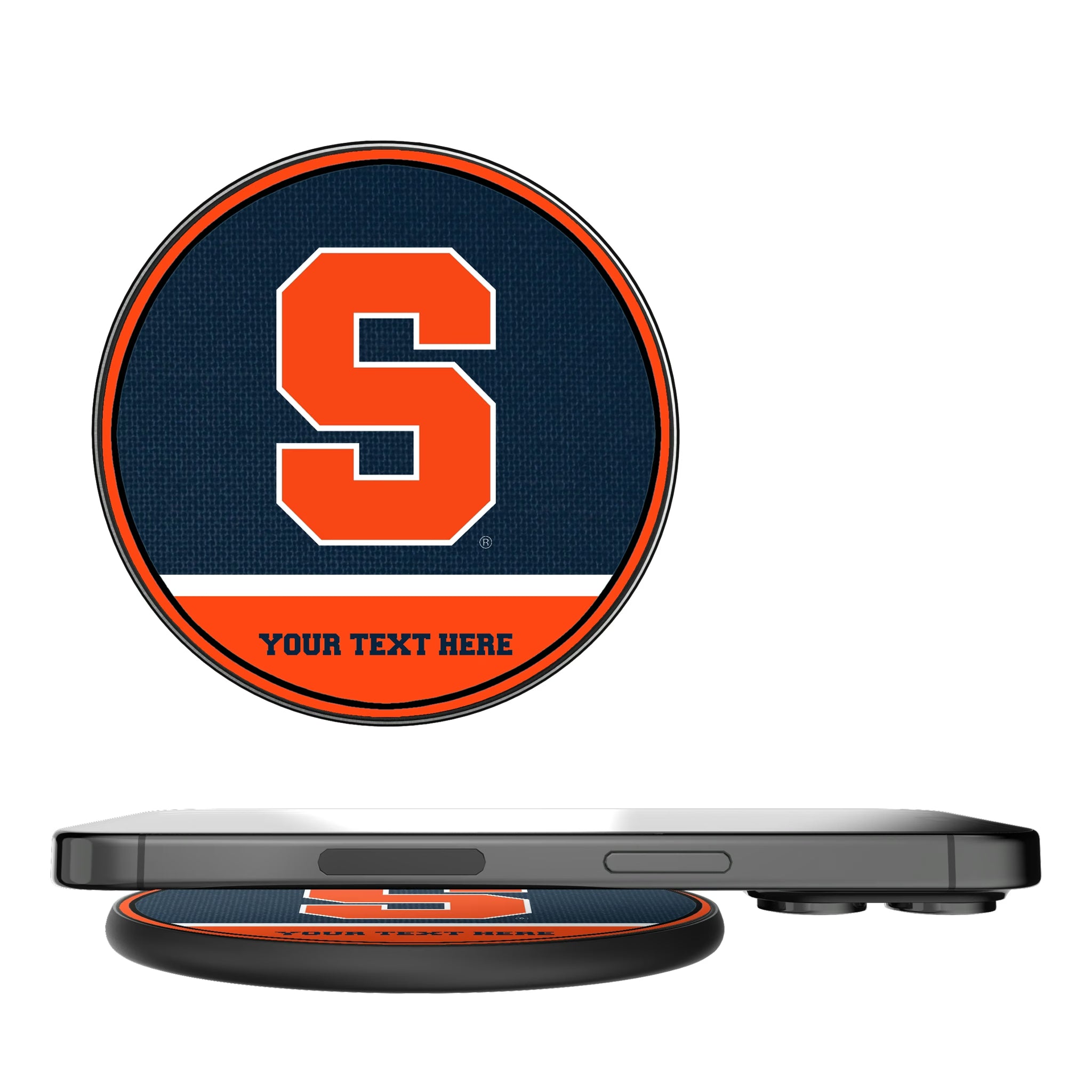 Syracuse University Orange Personalized Endzone Solid 15-Watt Wireless Charger