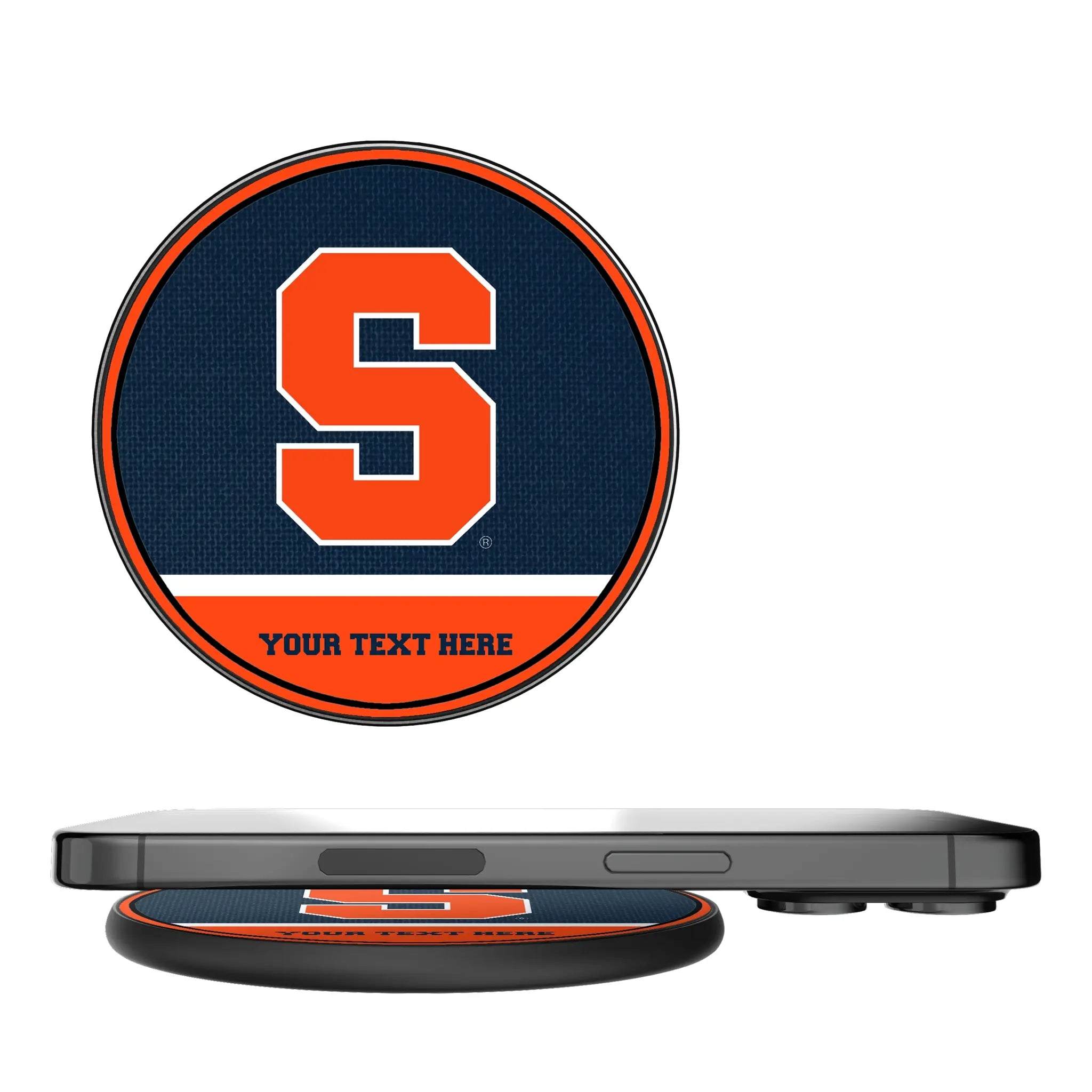 Syracuse University Orange Personalized Endzone Solid 15-Watt Wireless Charger