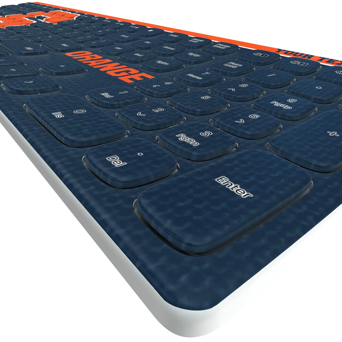 Syracuse University Orange Personalized Endzone Solid KKB605 Curved Wireless Keyboard - Detail