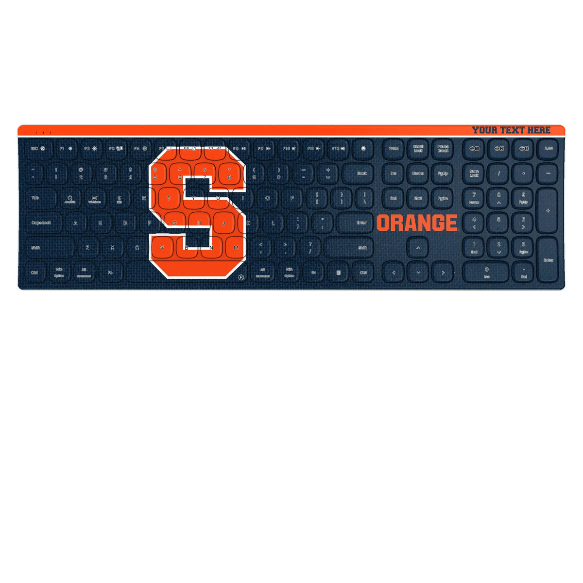 Syracuse University Orange Personalized Endzone Solid KKB605 Curved Wireless Keyboard