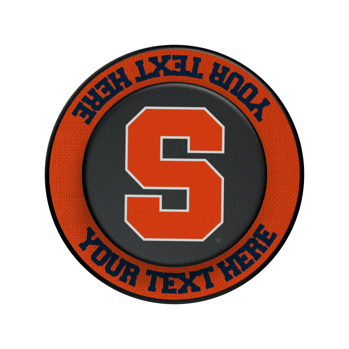 Syracuse University Orange Personalized Endzone Solid Popsockets Round Magnetic