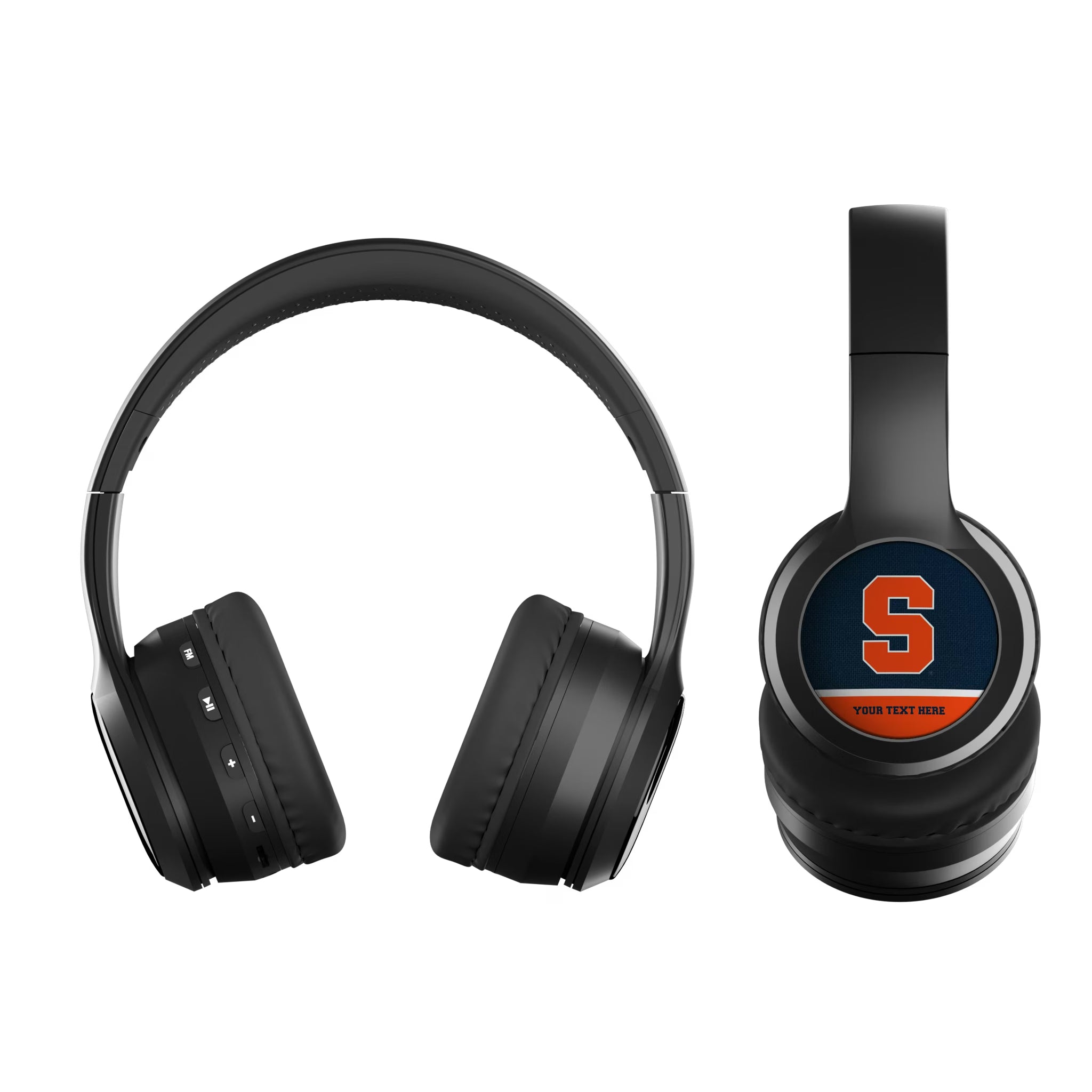 Syracuse University Orange Personalized Endzone Solid Wireless Over-Ear BT Headphones With Case