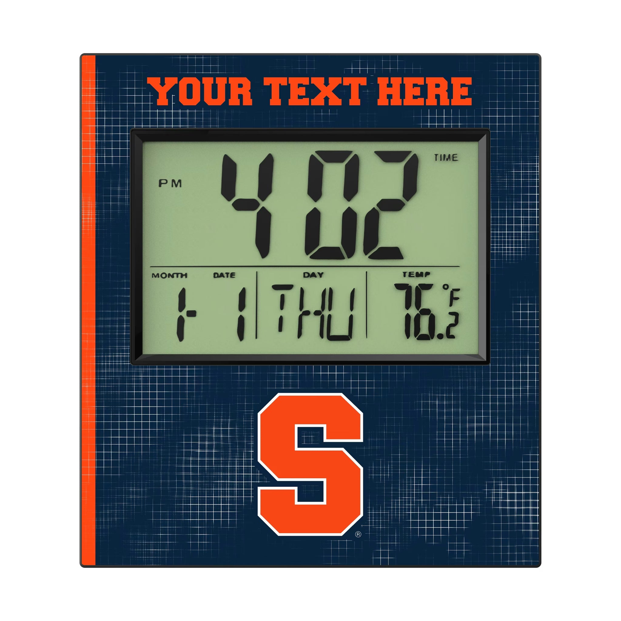 Syracuse University Orange Personalized Hatch Wall Clock