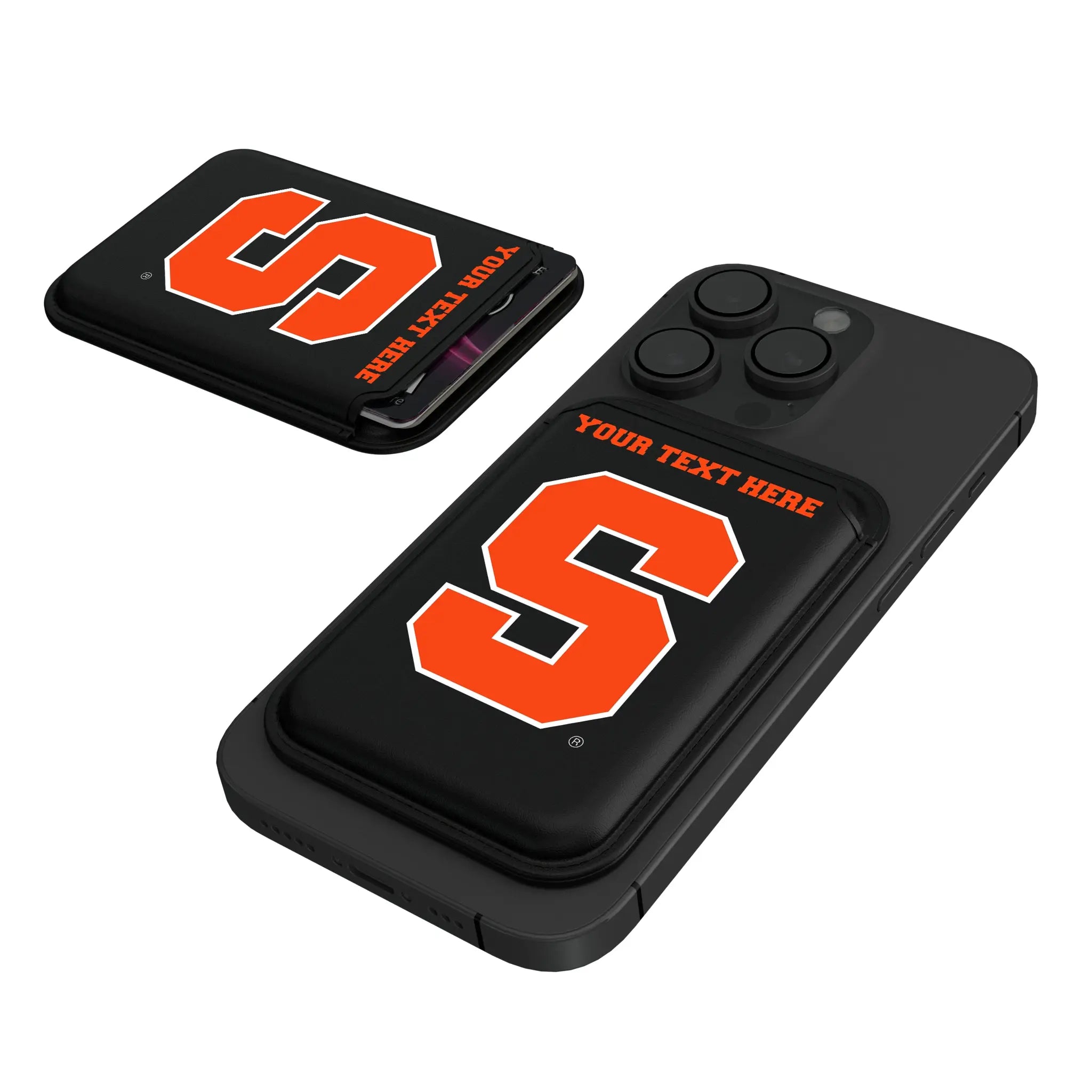 Syracuse University Orange Personalized Insignia Black Magnetic Credit Card Wallet