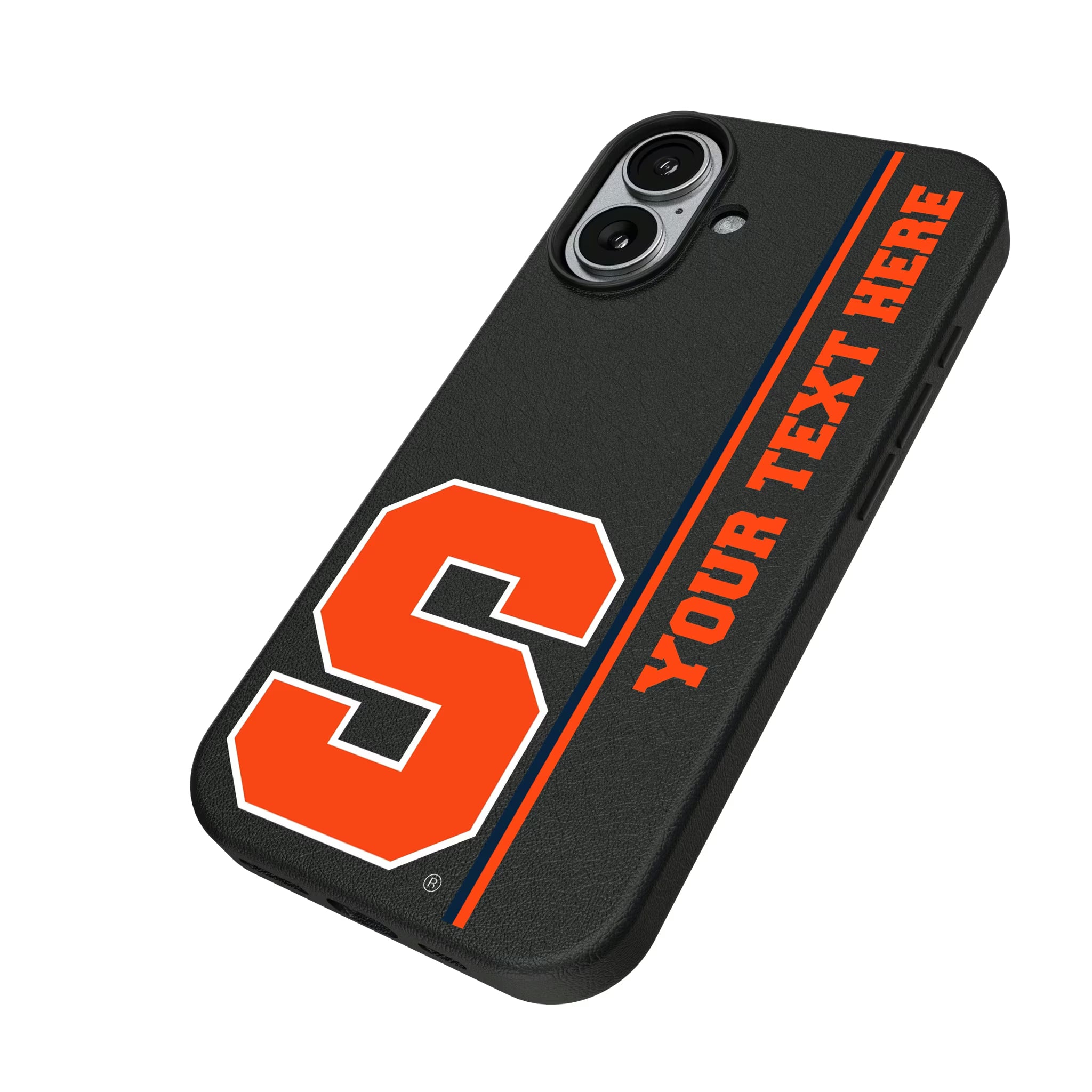 Syracuse University Orange Personalized Sidebard iPhone MagSafe Compatible Phone Case for Apple iPhone - Isometric View#Device_iPhone 17
