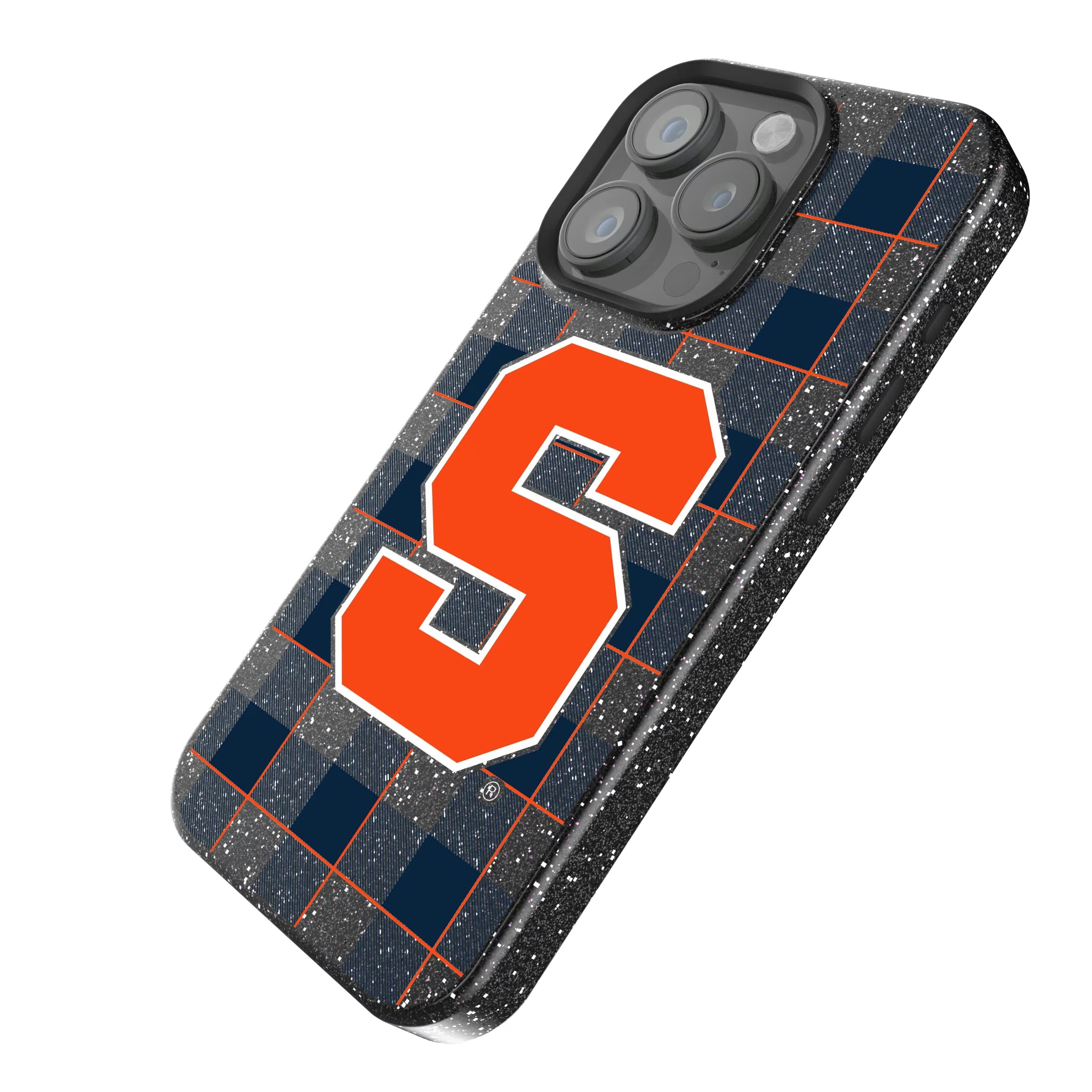 Syracuse University Orange Plaid iPhone Bling Phone Case for Apple iPhone - Isometric View