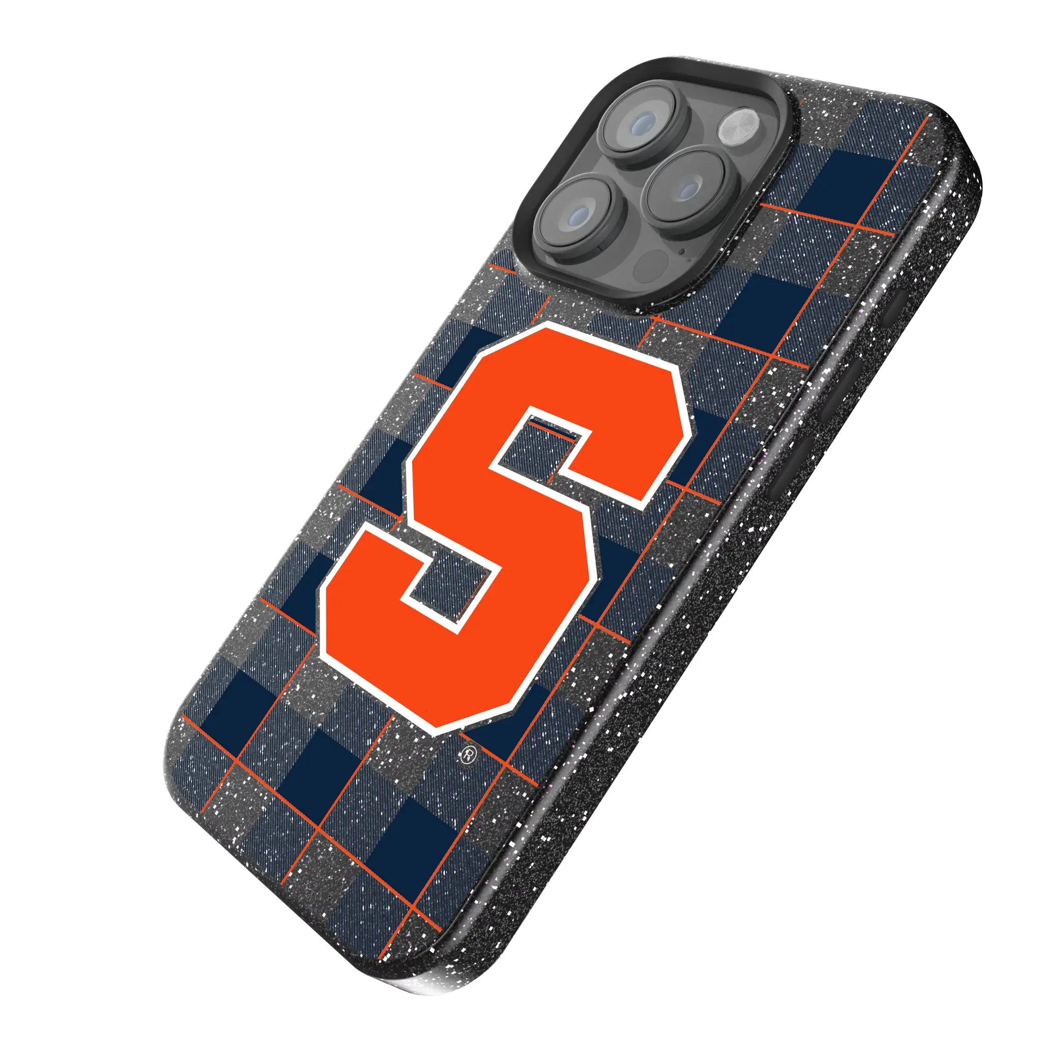 Syracuse University Orange Plaid iPhone Bling Phone Case for Apple iPhone - Isometric View