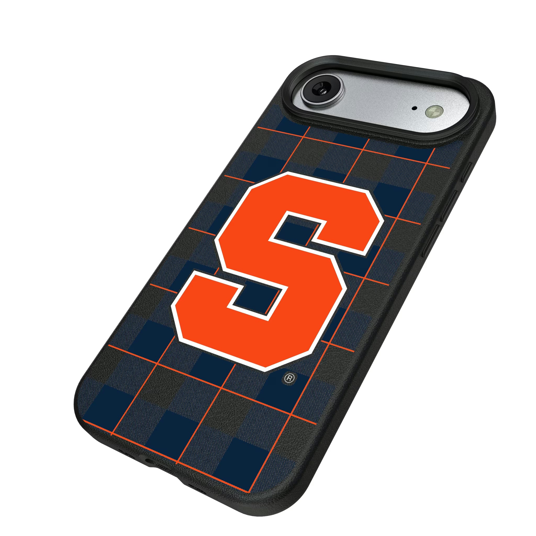 Syracuse University Orange Plaid iPhone MagSafe Compatible Phone Case for Apple iPhone - Isometric View#Device_iPhone Air