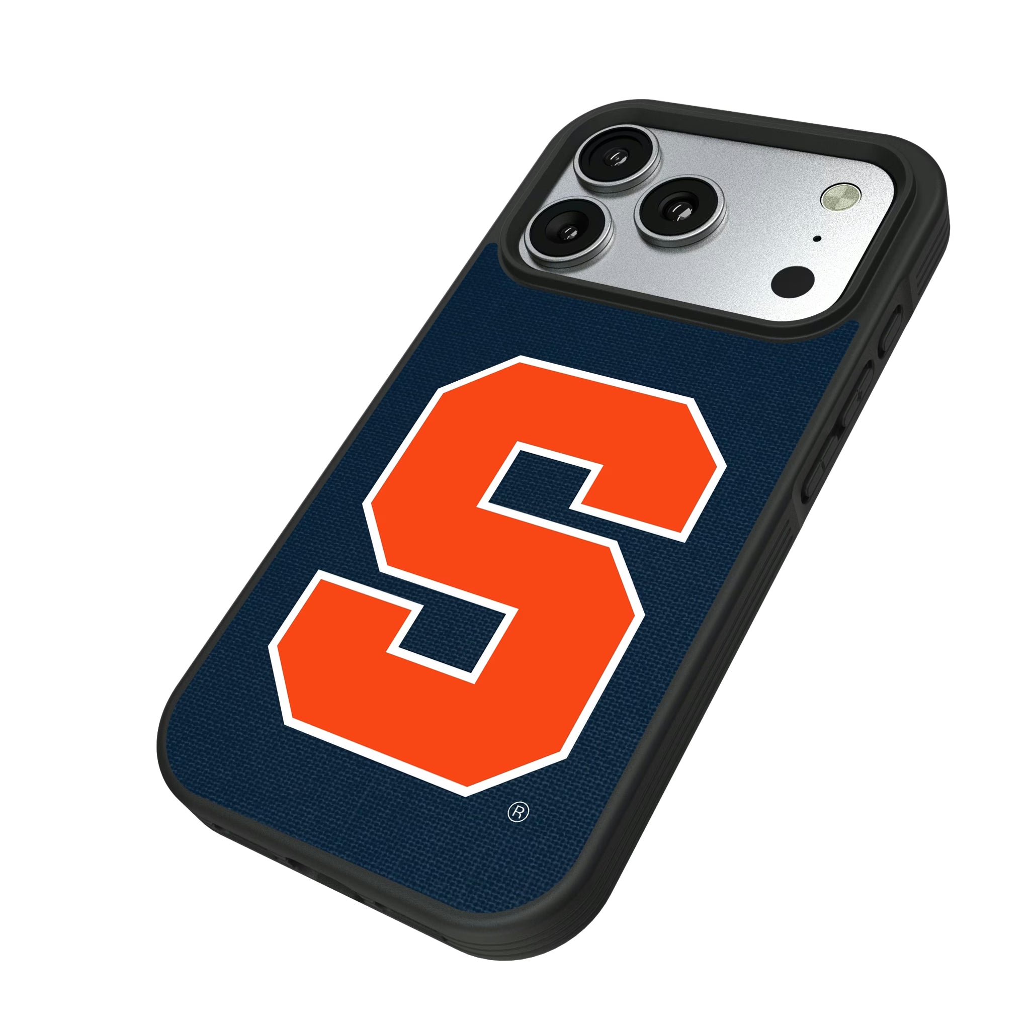 Syracuse University Orange Solid iPhone Bump Phone Case for Apple iPhone - Isometric View#Device_iPhone 17 Pro