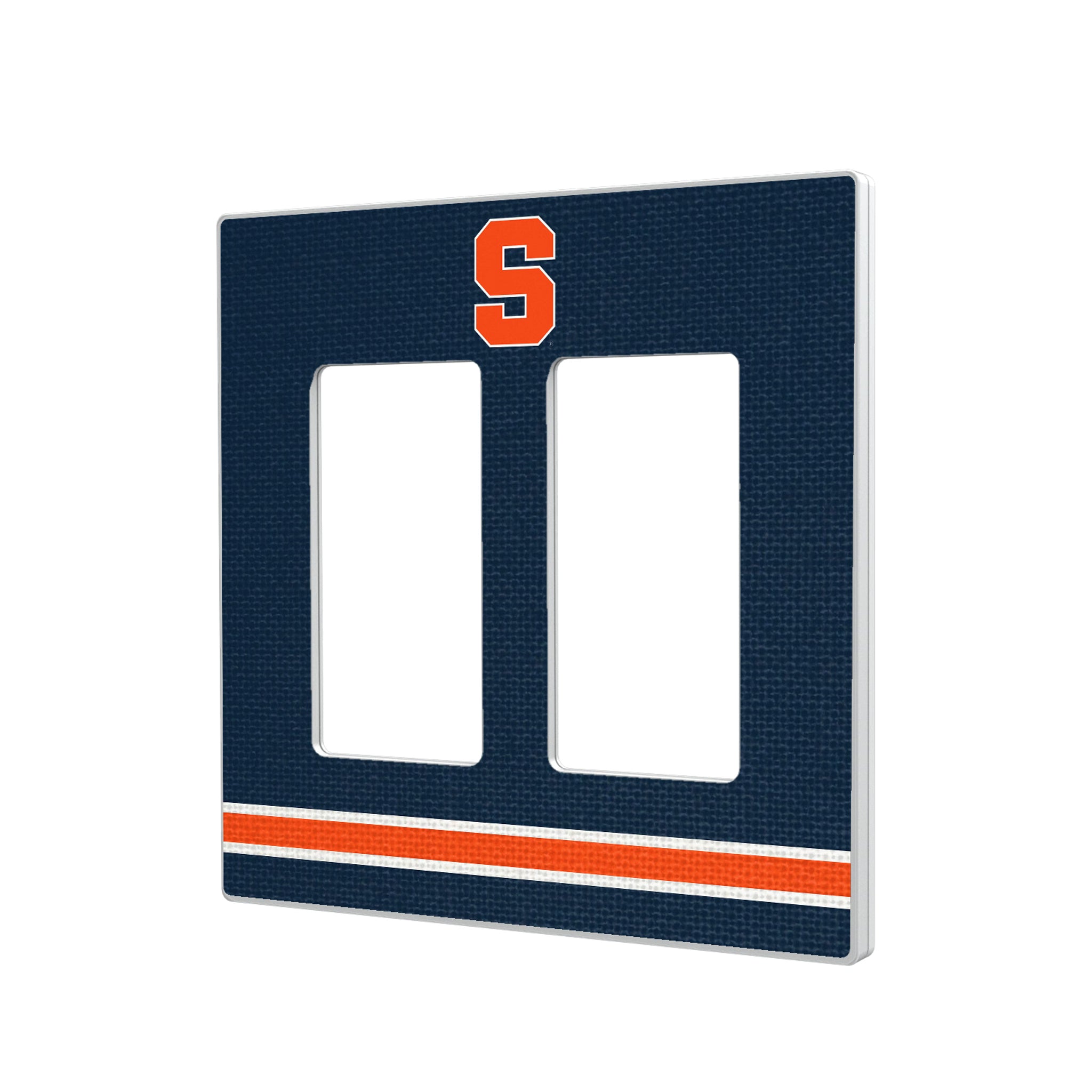 Syracuse University Orange Stripe Hidden-Screw Light Switch Plate#Style_Double Rocker
