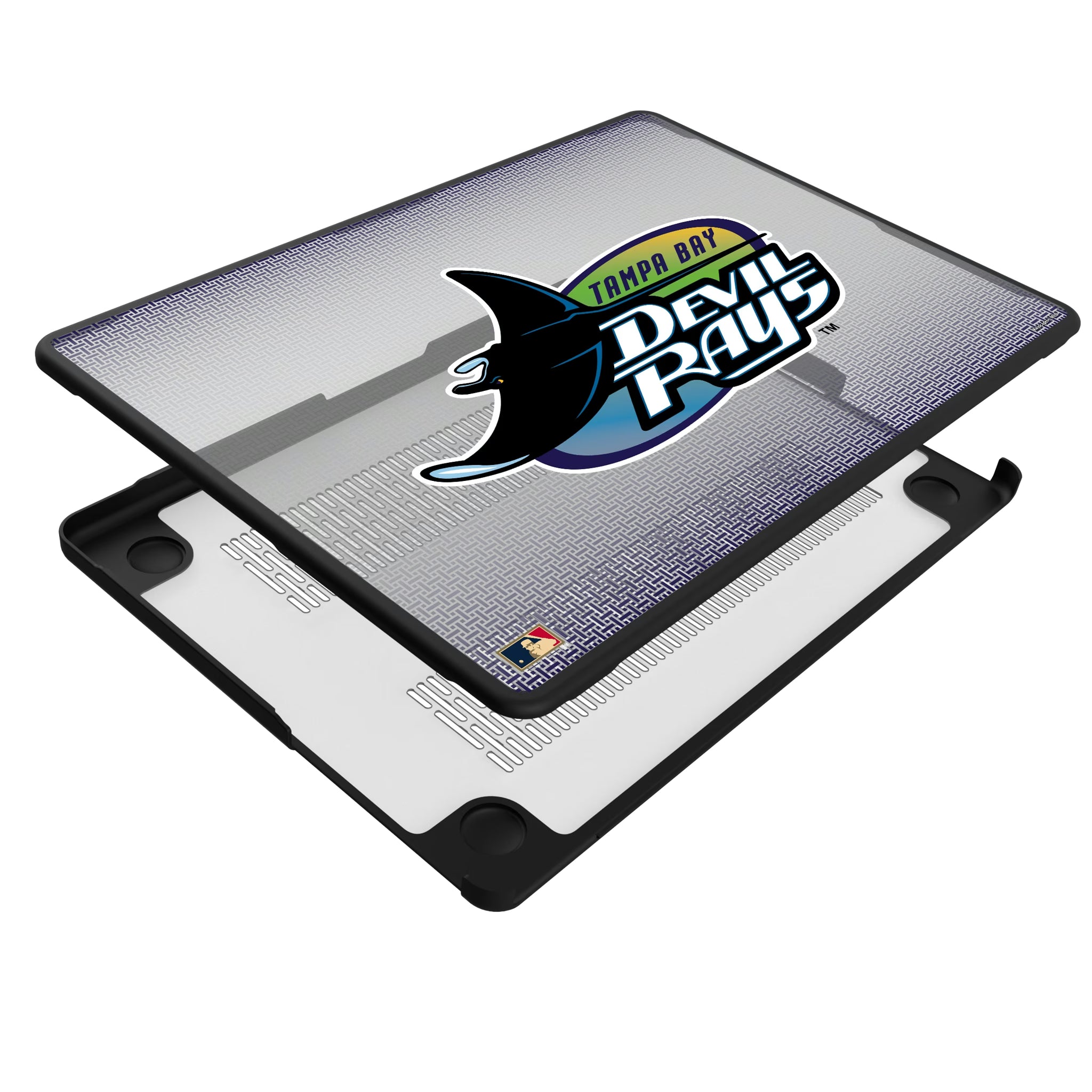 Tampa Bay 1998-2000 - Cooperstown Collection Linen MacBook Laptop Case for Apple MacBook - Isometric View#Device_MacBook Pro (14-inch, 2021) / MacBook Pro (14-inch, 2023) / MacBook Pro (14-inch, 2024)