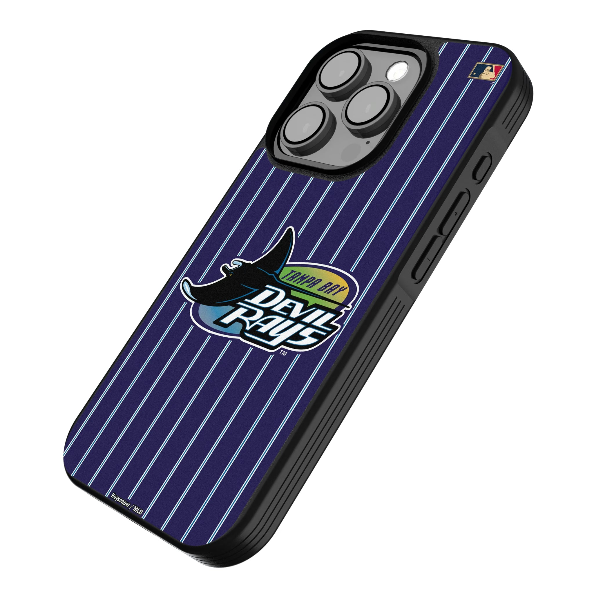 Tampa Bay 1998-2000 - Cooperstown Collection Pinstripe iPhone Bump Phone Case for Apple iPhone - Isometric View