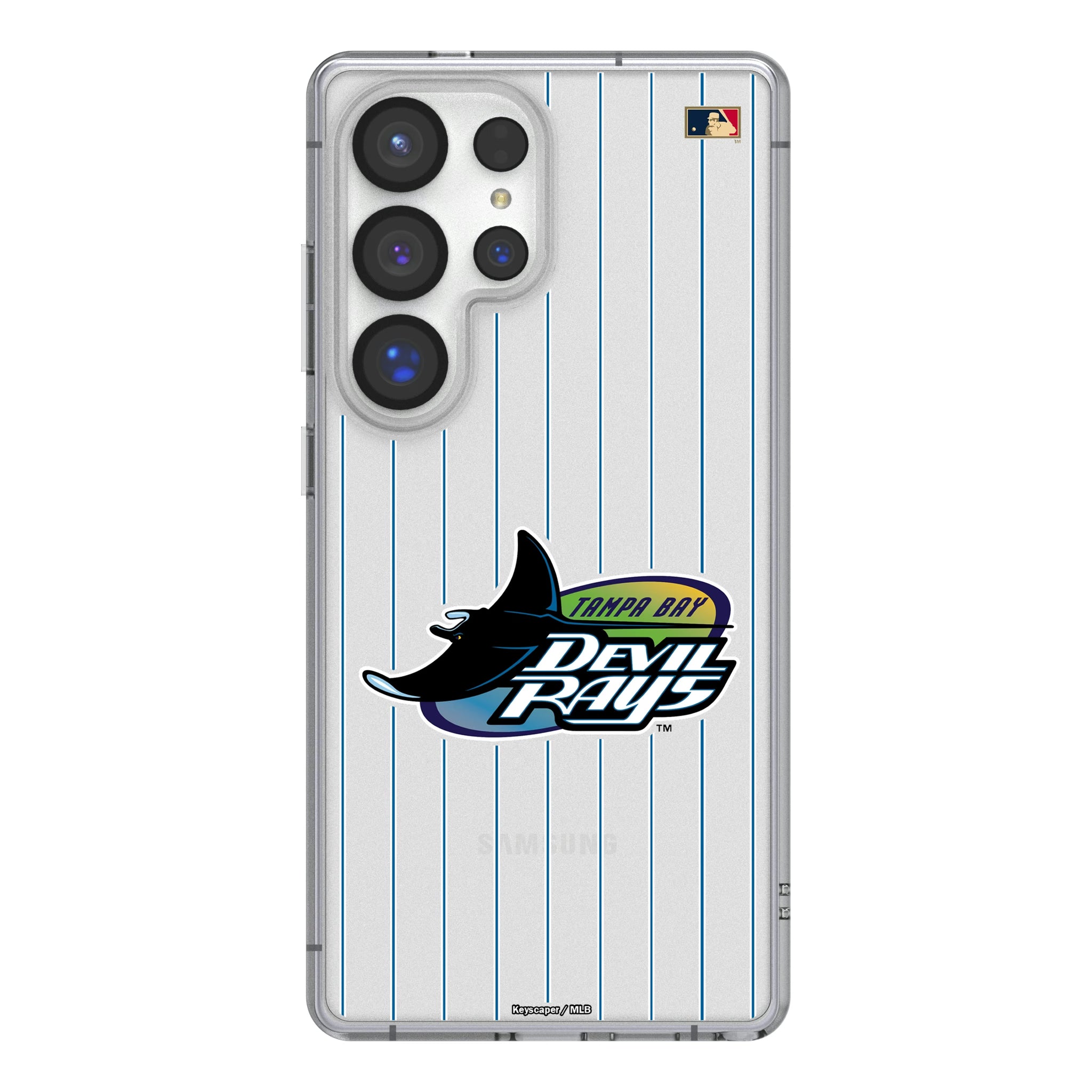 Tampa Bay 1998-2000 - Cooperstown Collection Pinstripe Galaxy Clear Phone Case for Samsung Galaxy