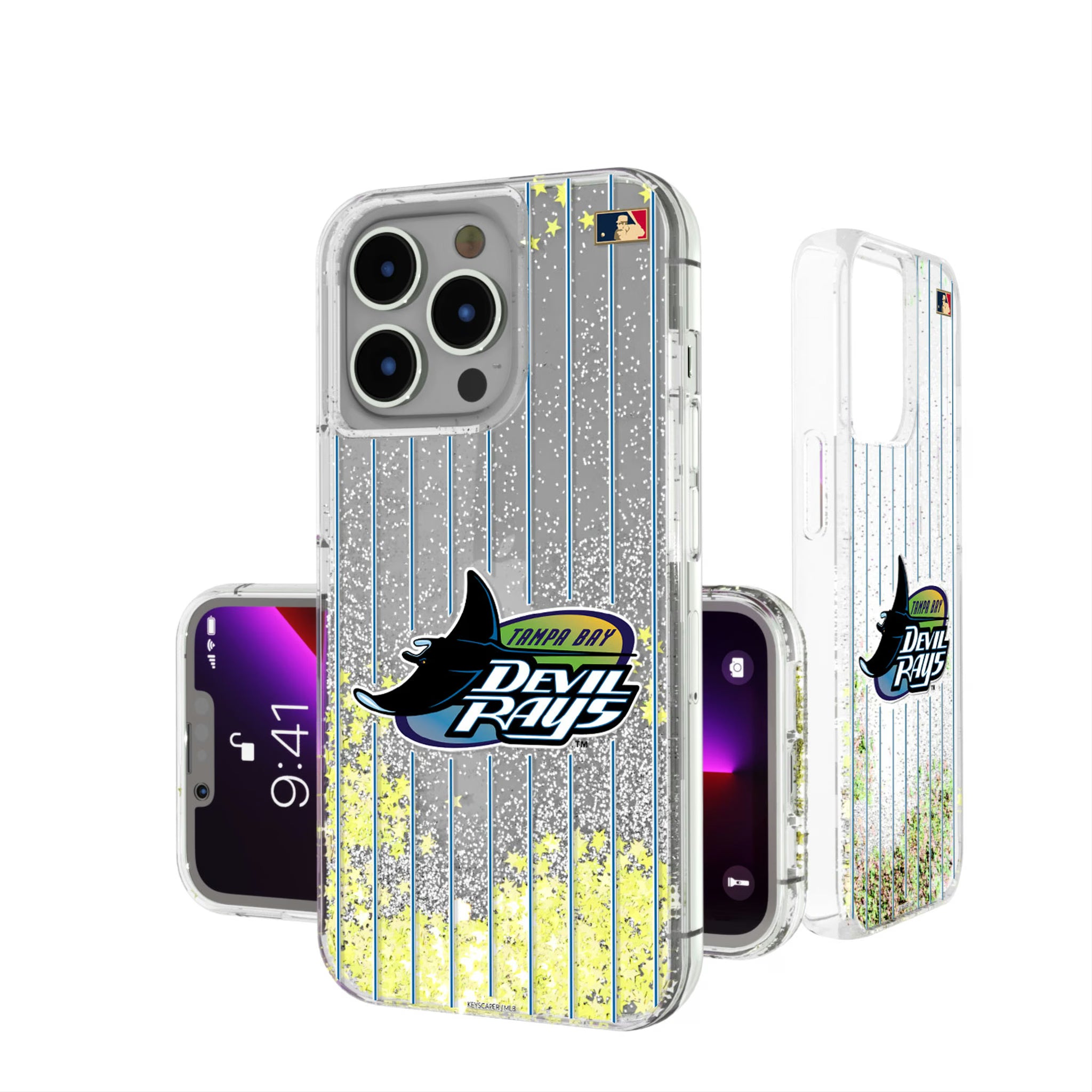 Tampa Bay 1998-2000 - Cooperstown Collection Pinstripe iPhone Glitter Phone Case for Apple iPhone