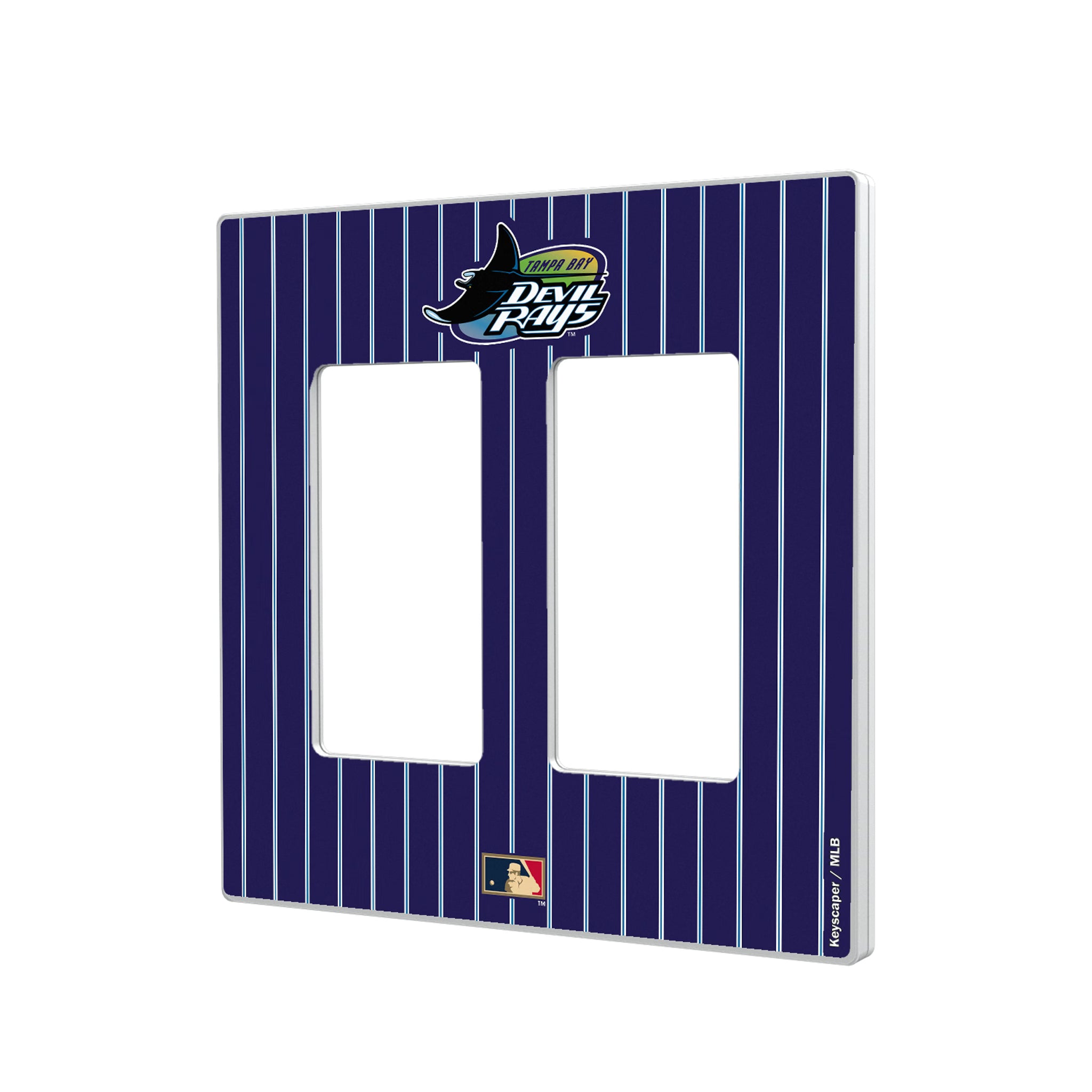Tampa Bay 1998-2000 - Cooperstown Collection Pinstripe Hidden-Screw Light Switch Plate#Style_Double Rocker