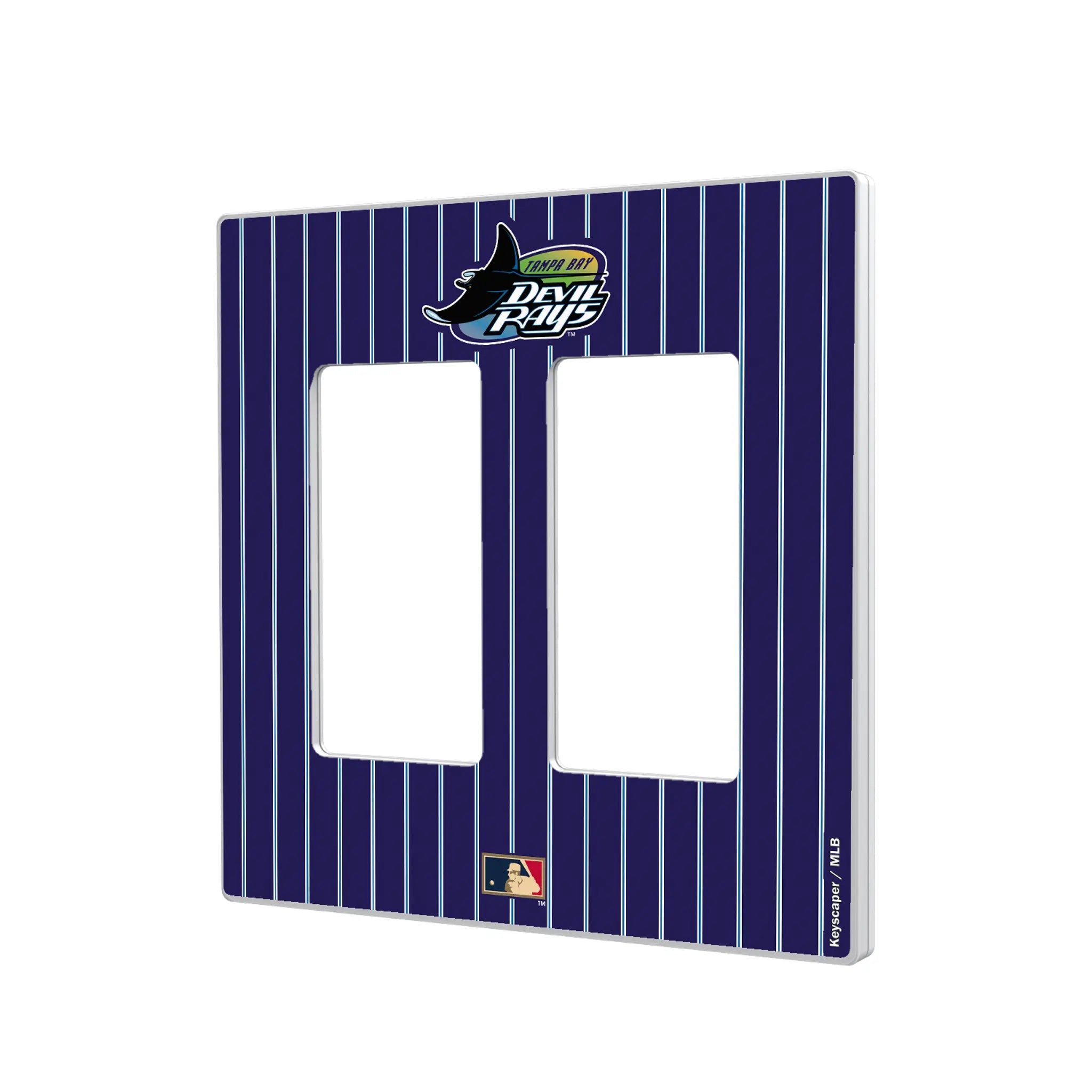 Tampa Bay 1998-2000 - Cooperstown Collection Pinstripe Hidden-Screw Light Switch Plate#Style_Double Rocker