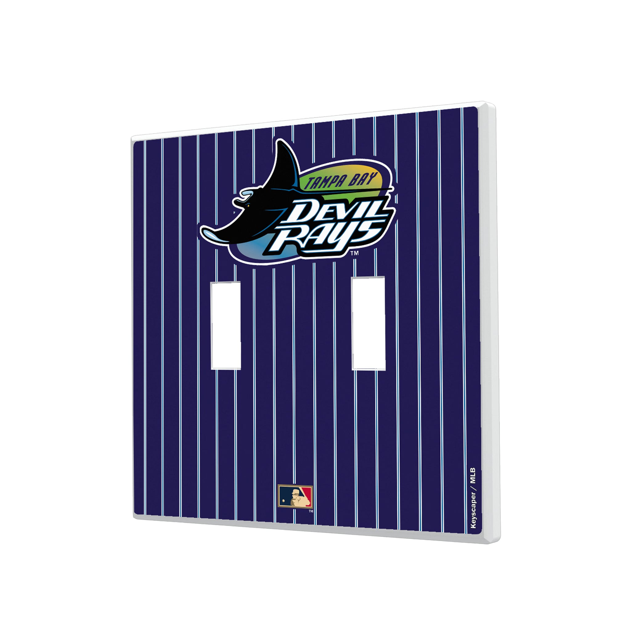 Tampa Bay 1998-2000 - Cooperstown Collection Pinstripe Hidden-Screw Light Switch Plate#Style_Double Toggle