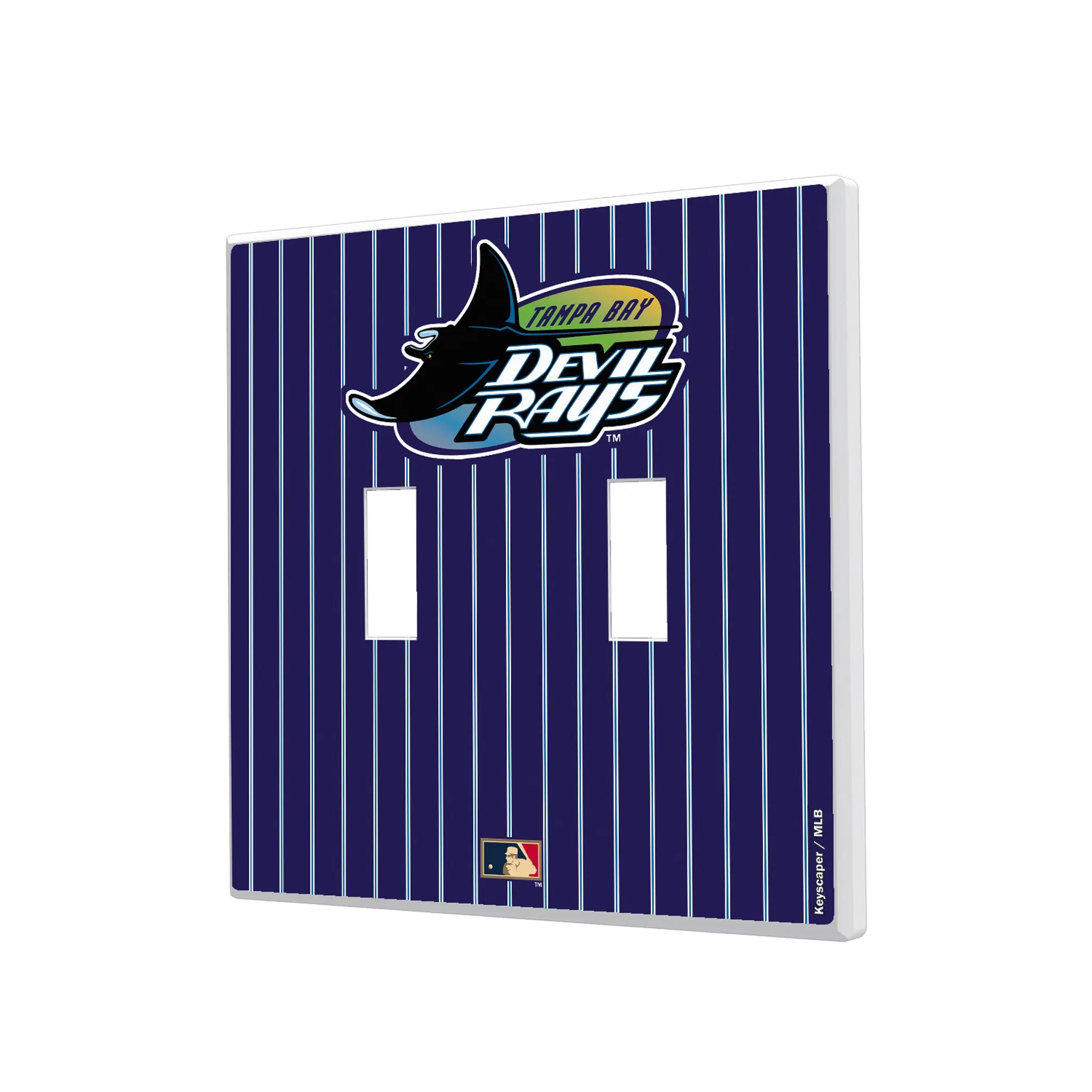 Tampa Bay 1998-2000 - Cooperstown Collection Pinstripe Hidden-Screw Light Switch Plate#Style_Double Toggle