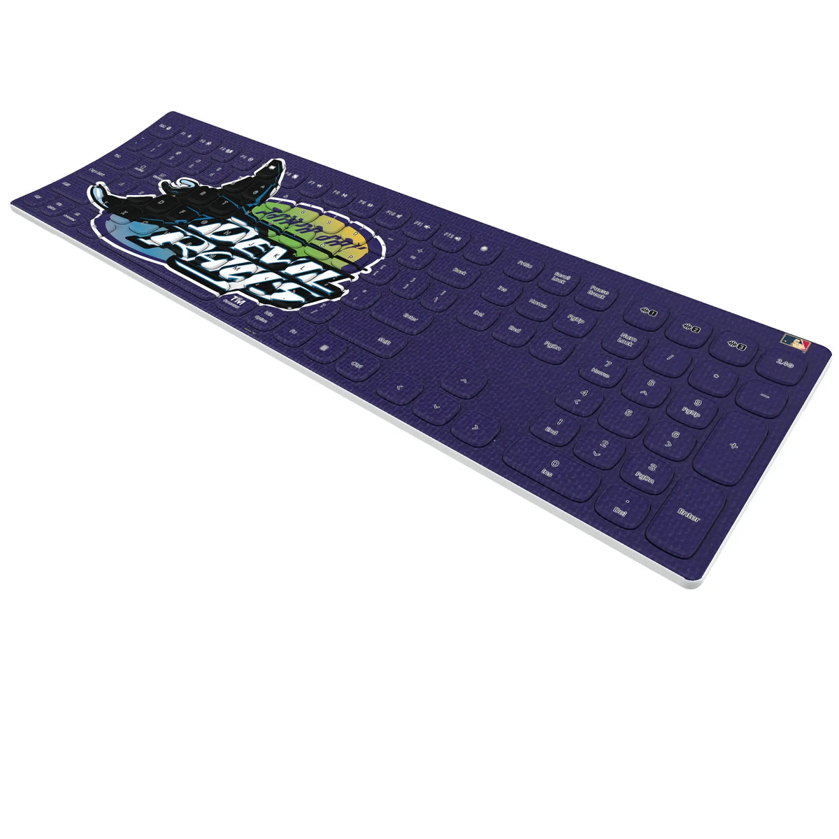 Tampa Bay 1998-2000 - Cooperstown Collection Solid KKB605 Curved Wireless Keyboard - Isometric View