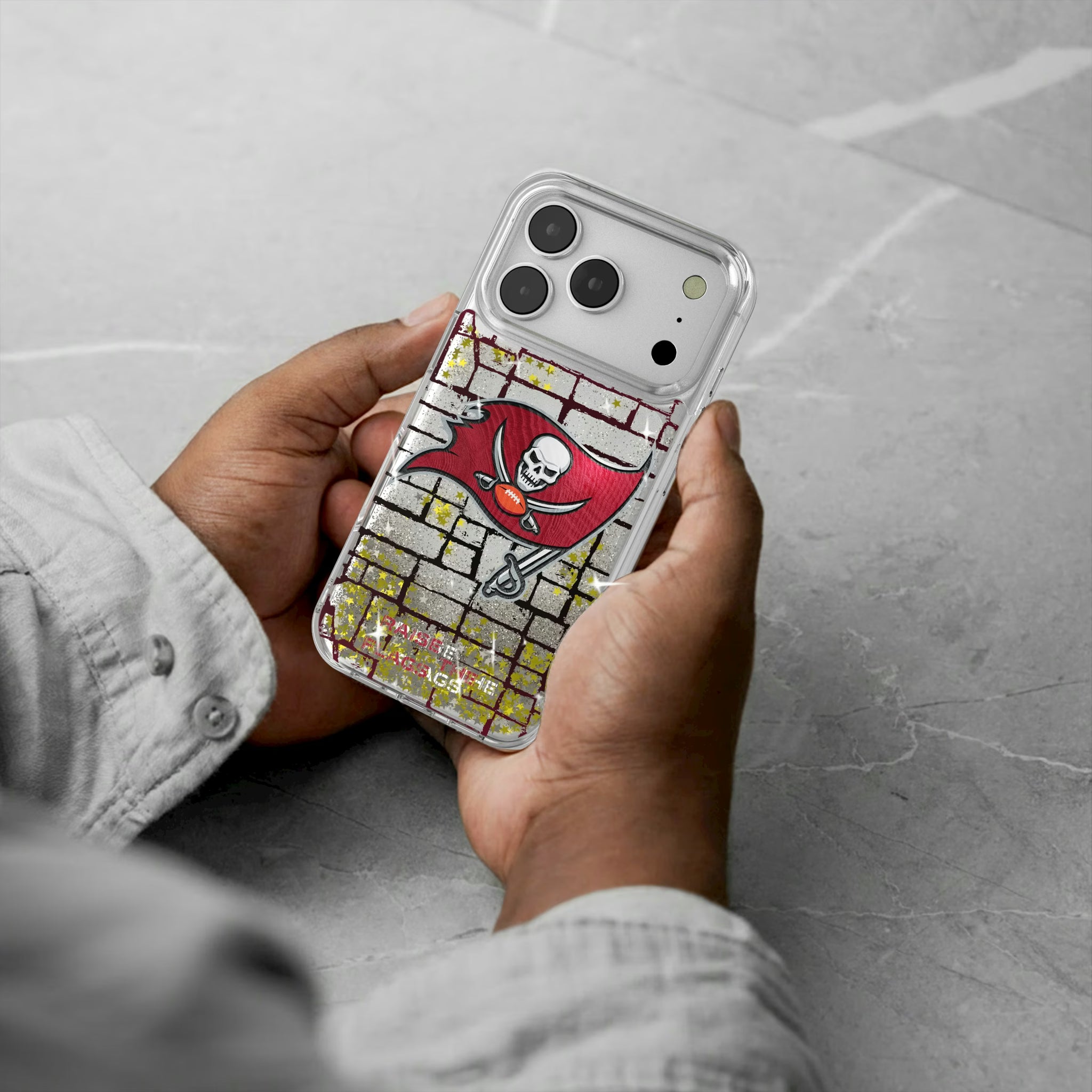 Tampa Bay Buccaneers Brick iPhone Glitter Phone Case for Apple iPhone - Lifestyle