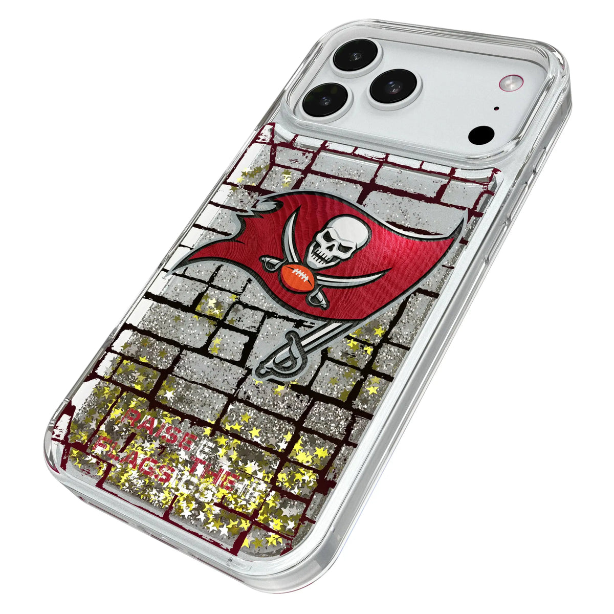 Tampa Bay Buccaneers Brick iPhone Glitter Phone Case for Apple iPhone - Isometric View#Device_iPhone 18 Pro Max